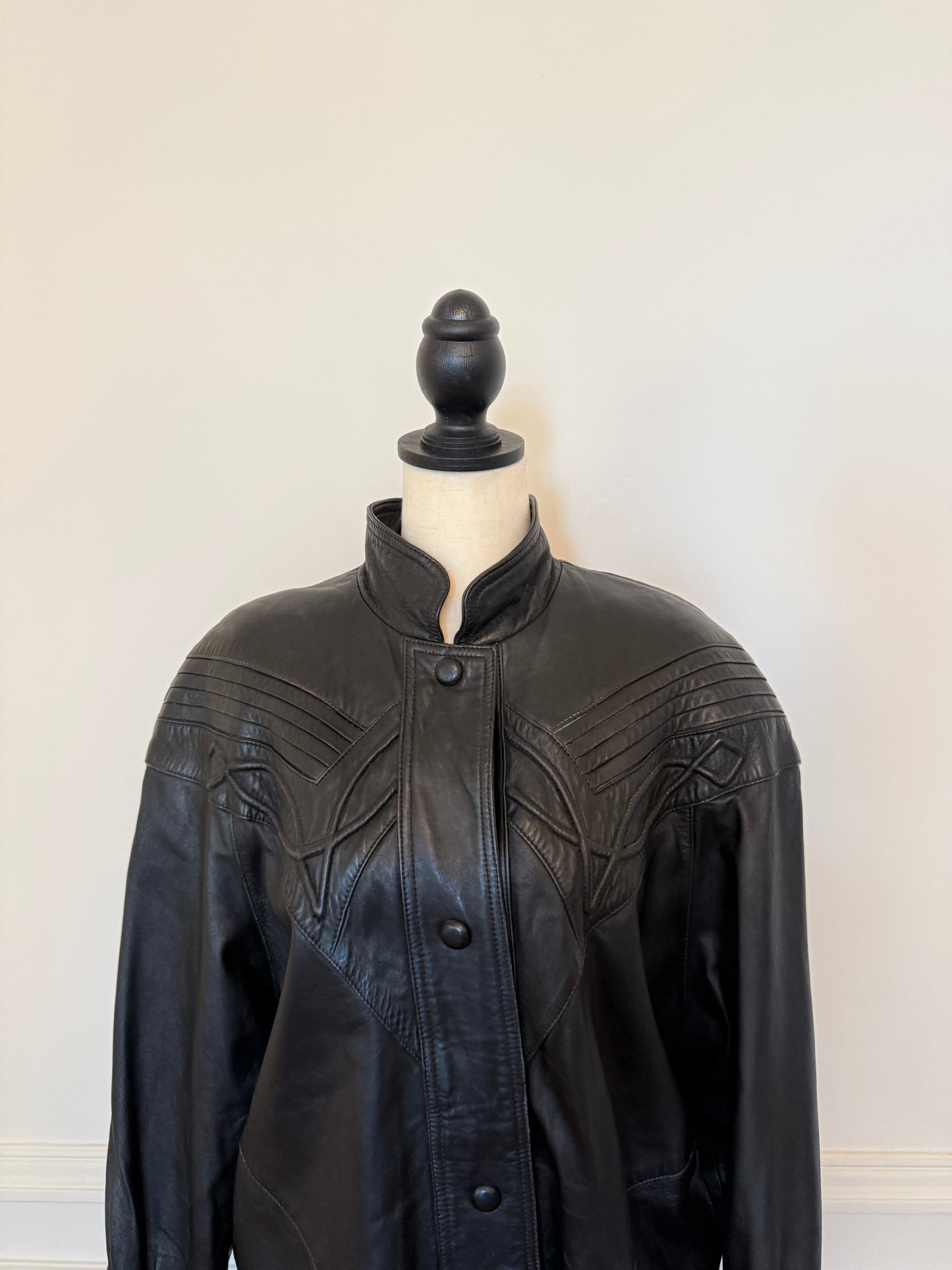 Western Leather Longline Jacket