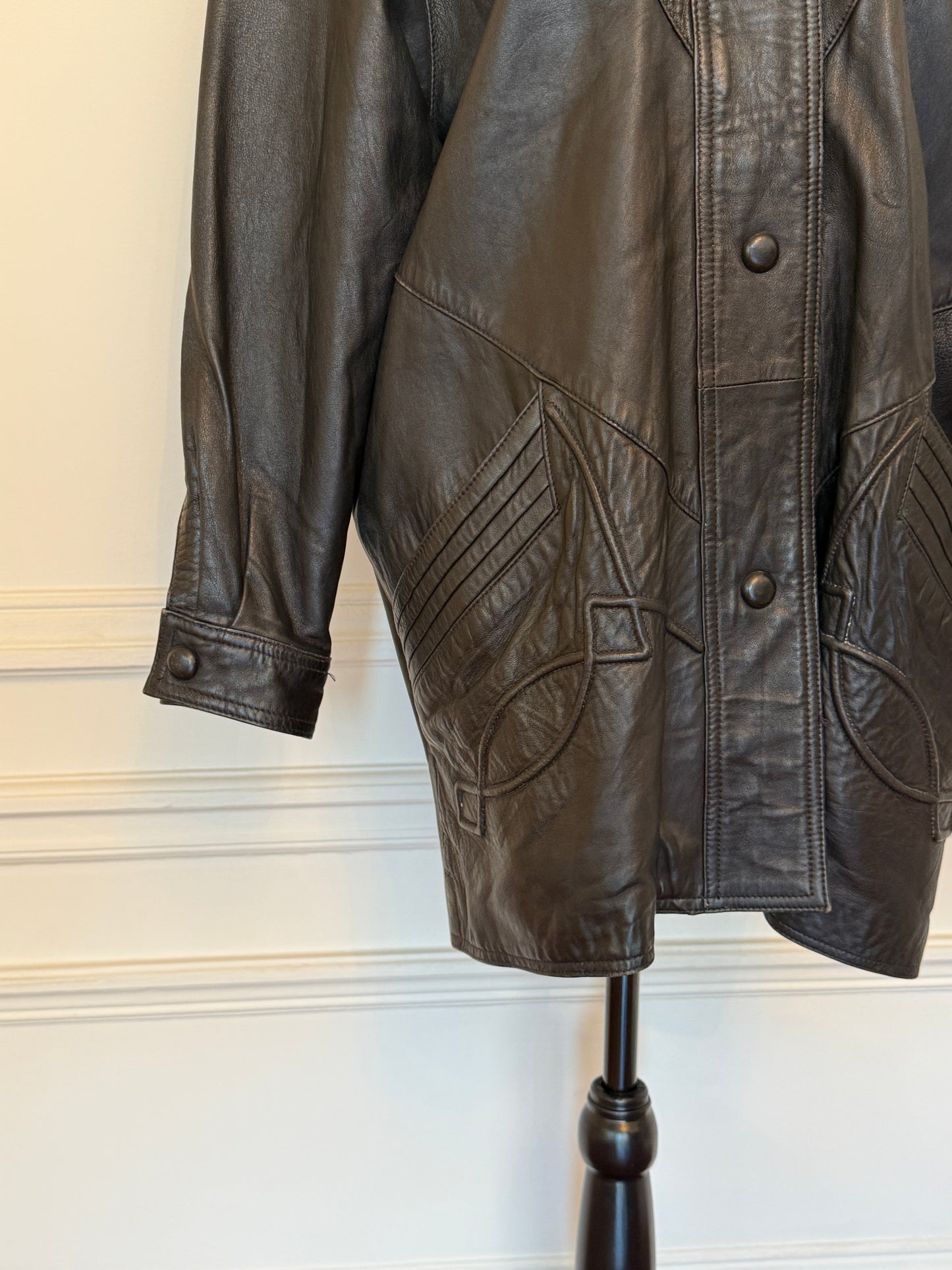 Western Leather Longline Jacket