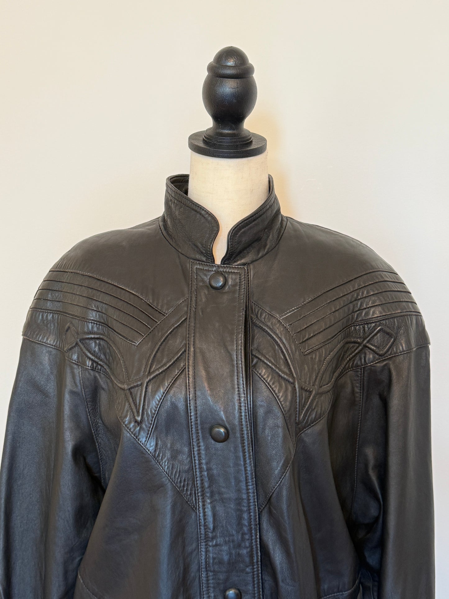 Western Leather Longline Jacket
