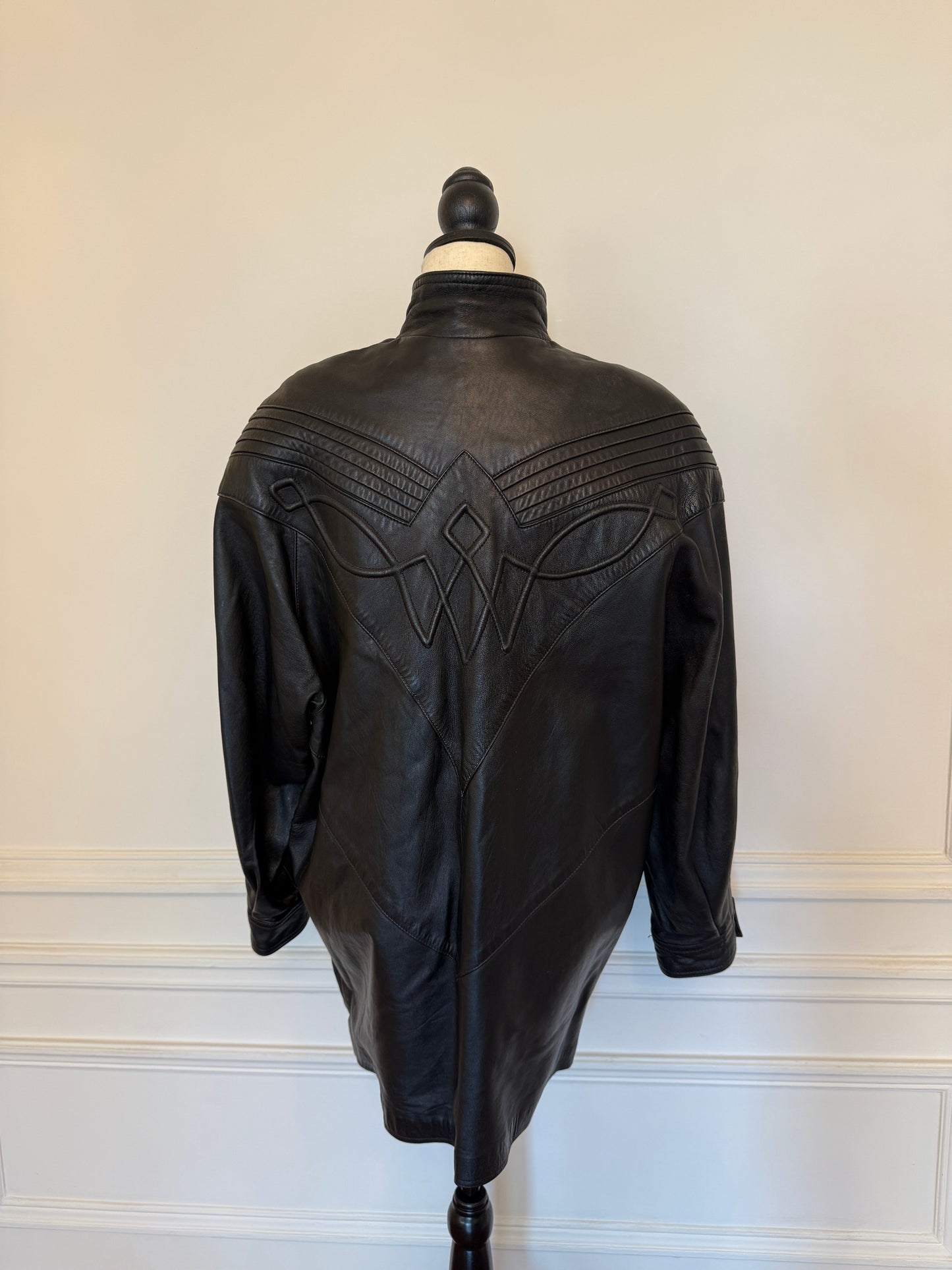 Western Leather Longline Jacket