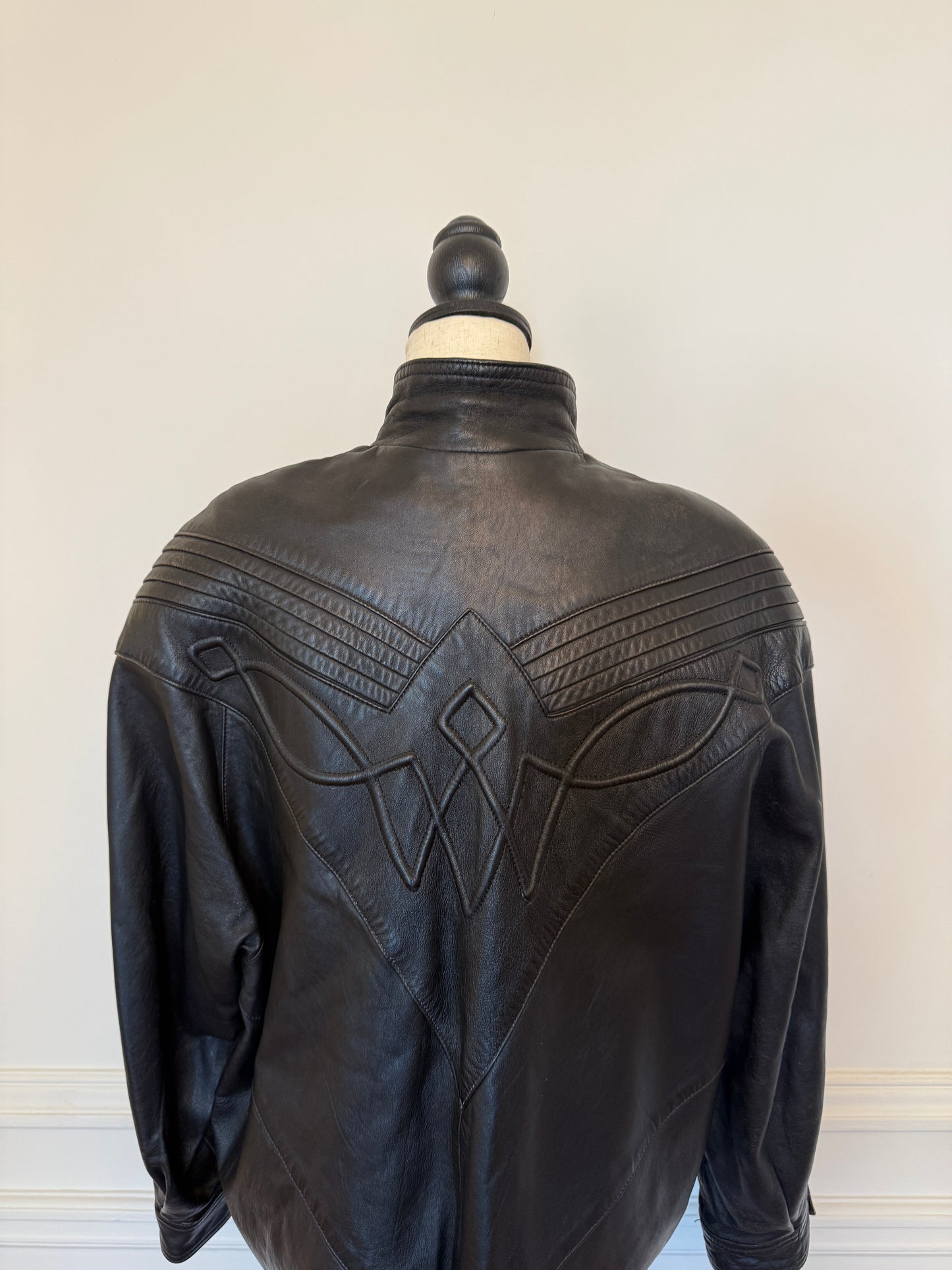 Western Leather Longline Jacket