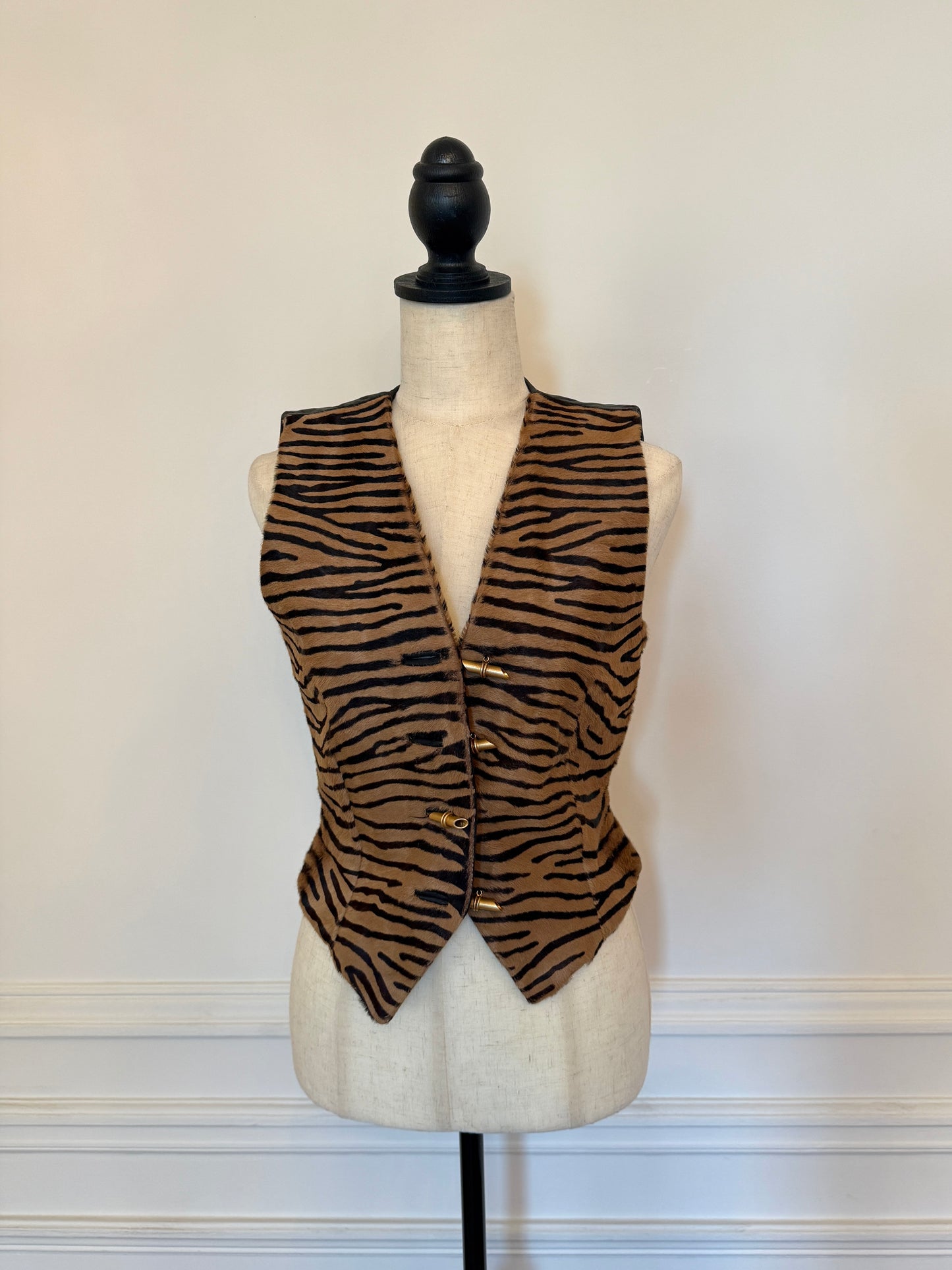 Tiger Print Pony Hair Vest