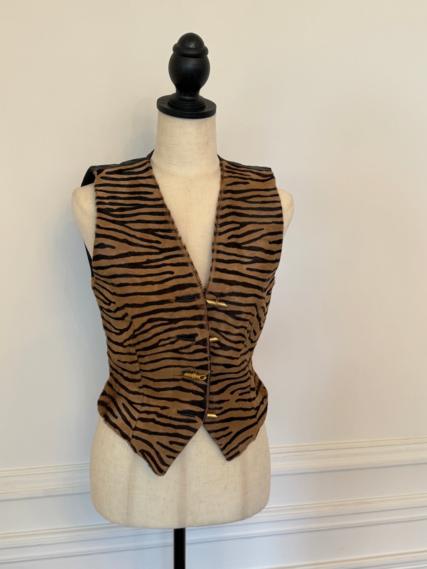 Tiger Print Pony Hair Vest