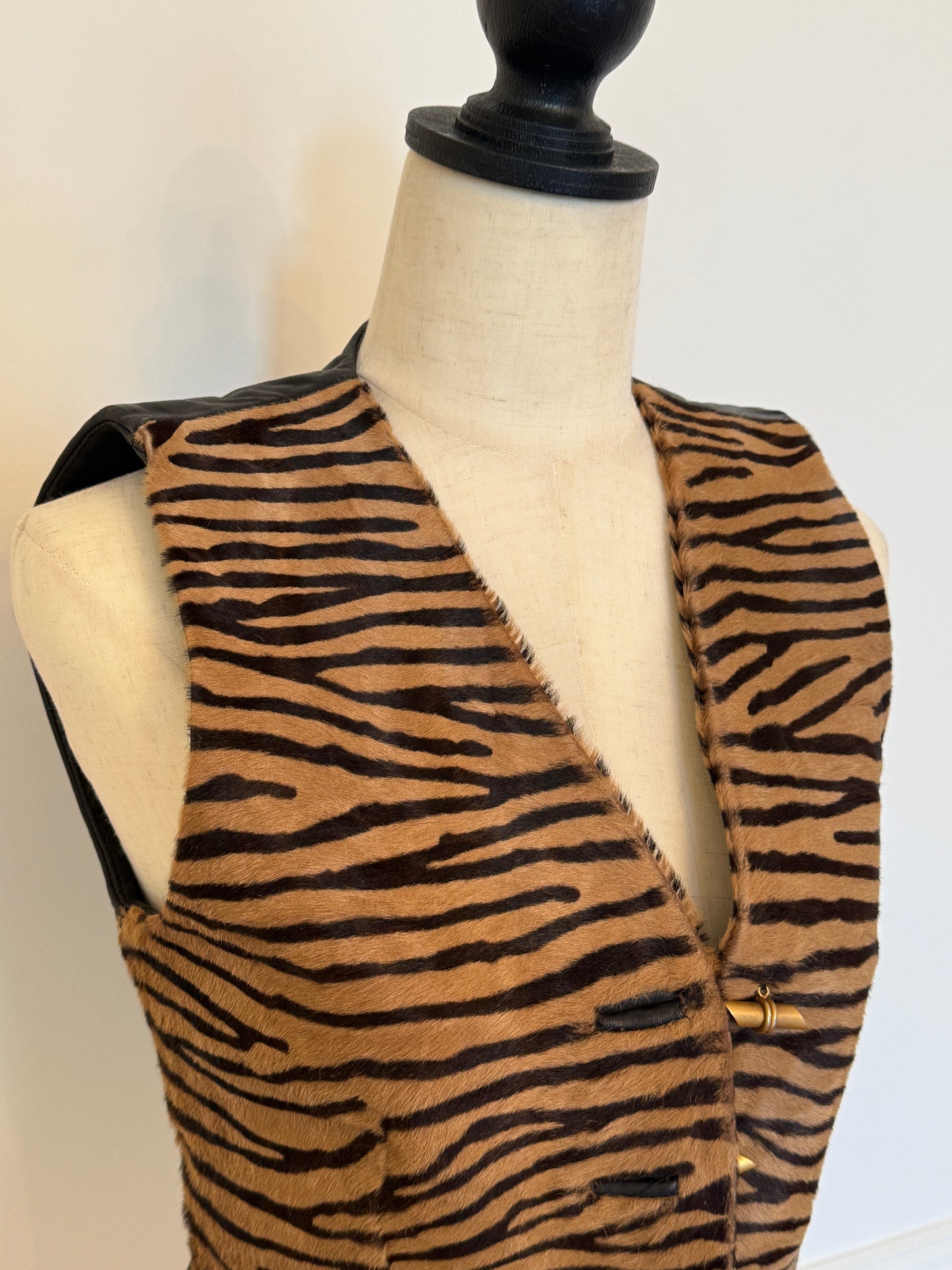 Tiger Print Pony Hair Vest