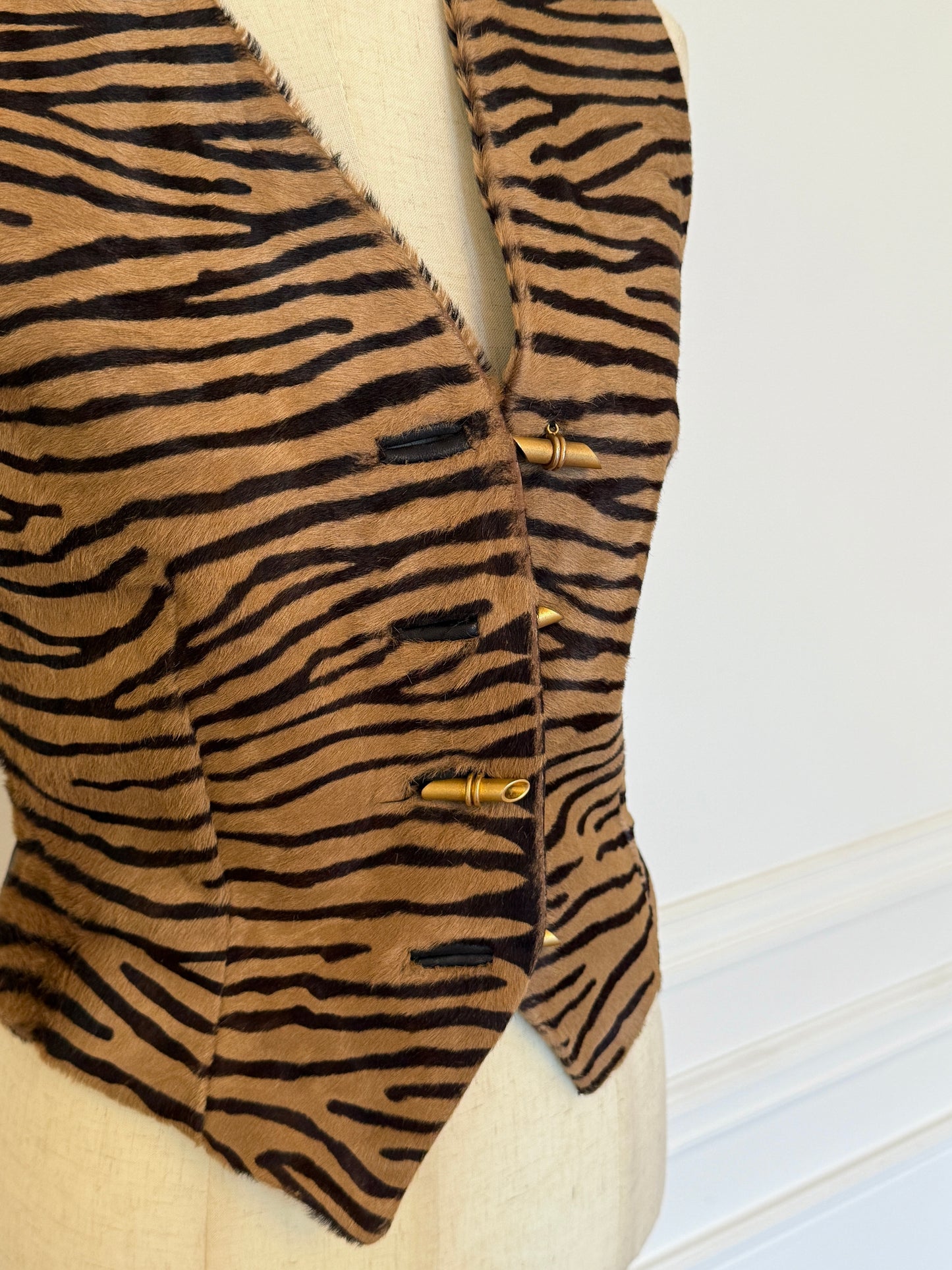 Tiger Print Pony Hair Vest