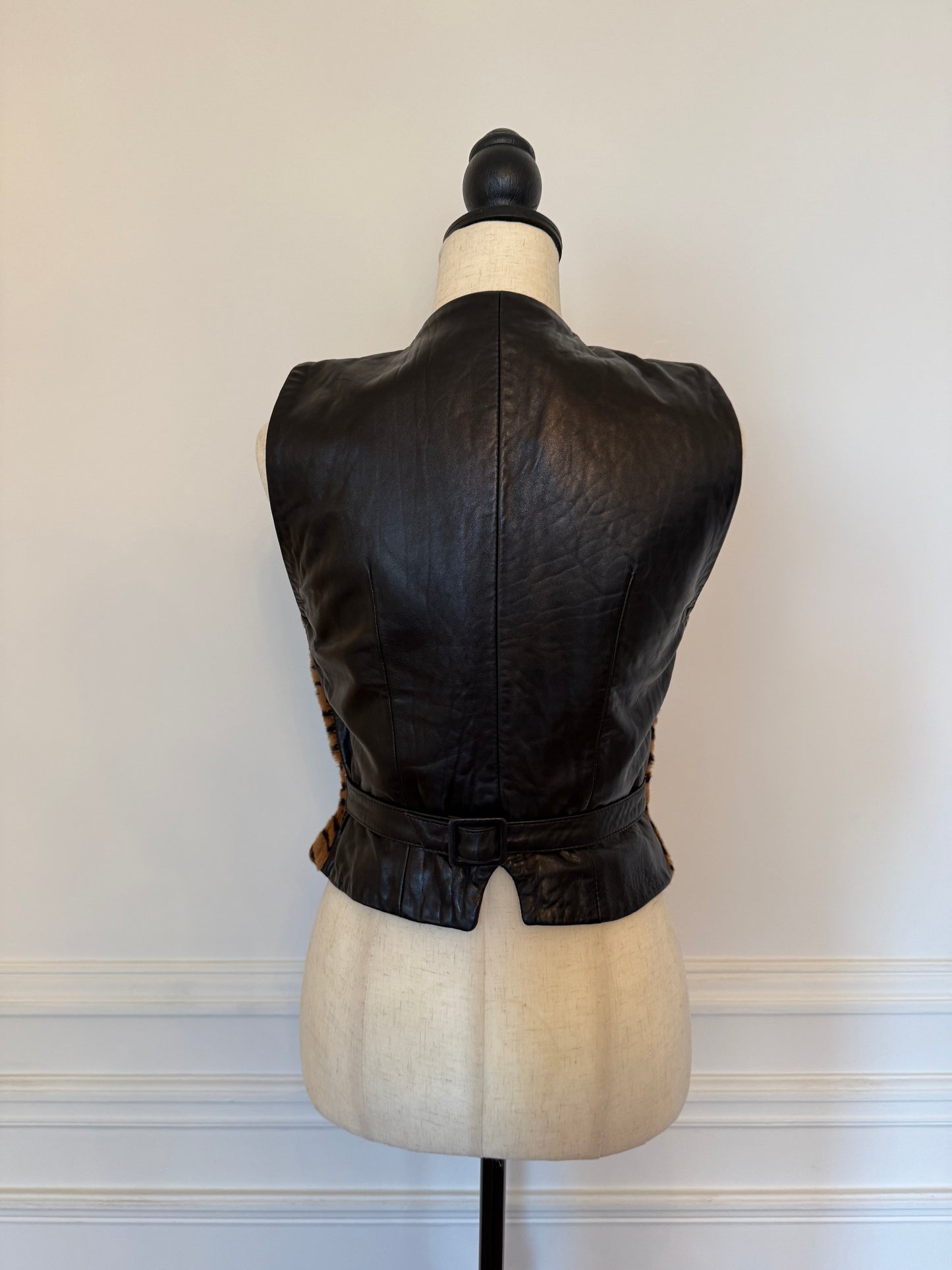 Tiger Print Pony Hair Vest