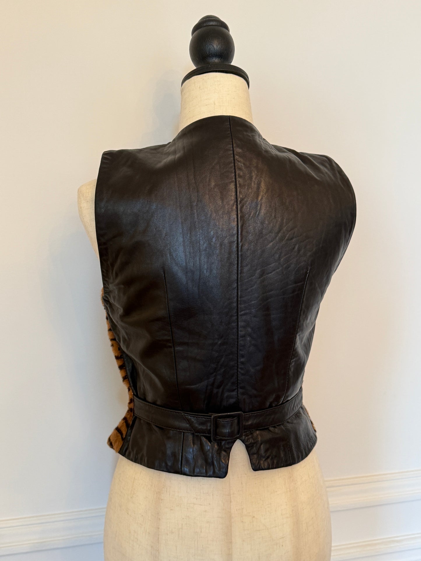 Tiger Print Pony Hair Vest