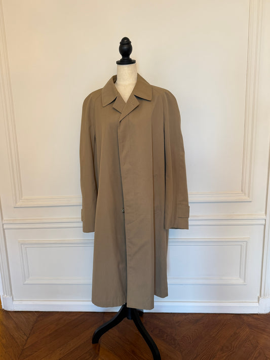 Camel Gabardine Maxi Trench