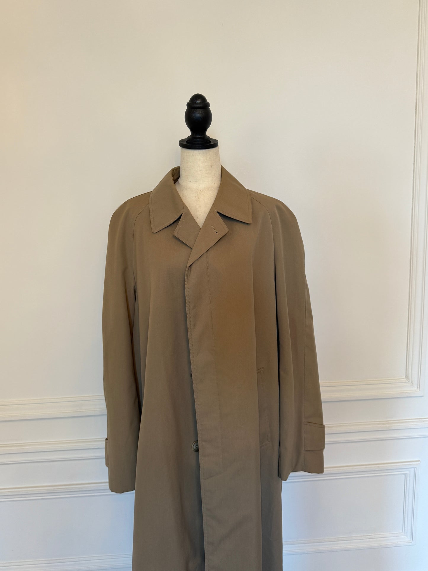 Camel Gabardine Maxi Trench