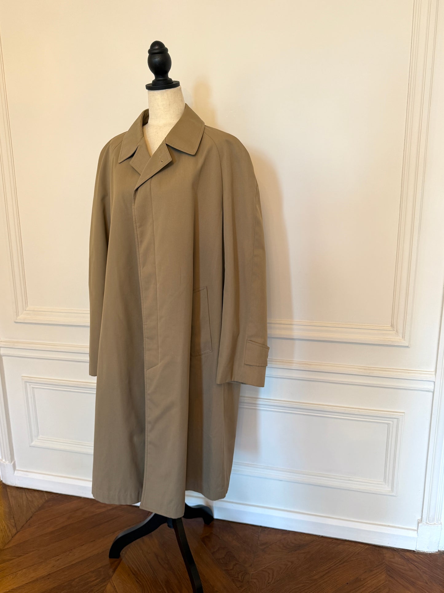 Camel Gabardine Maxi Trench
