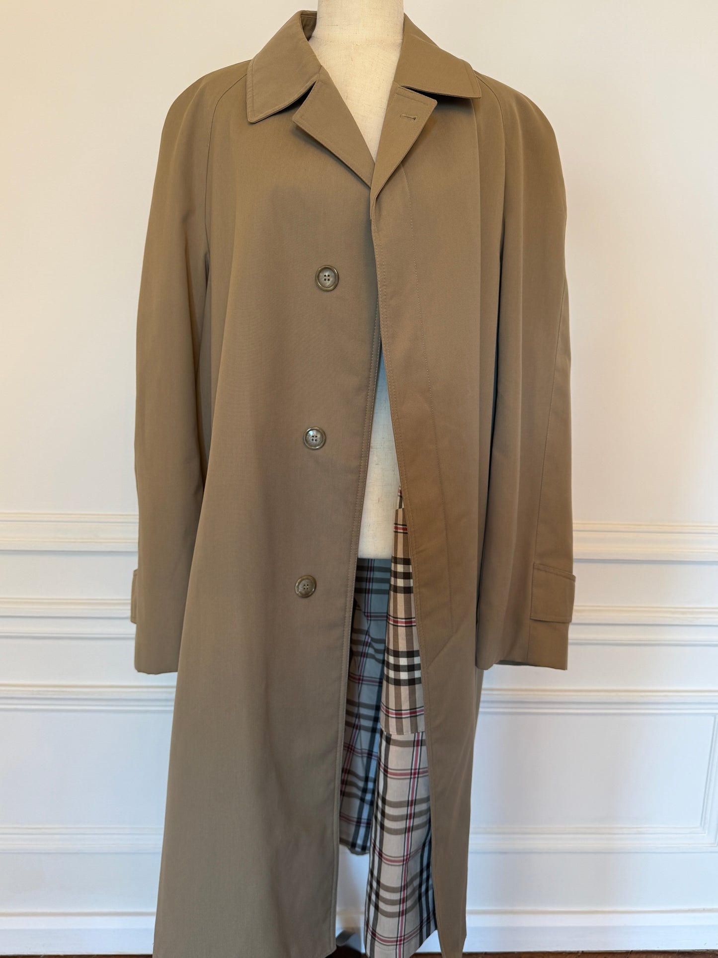 Camel Gabardine Maxi Trench