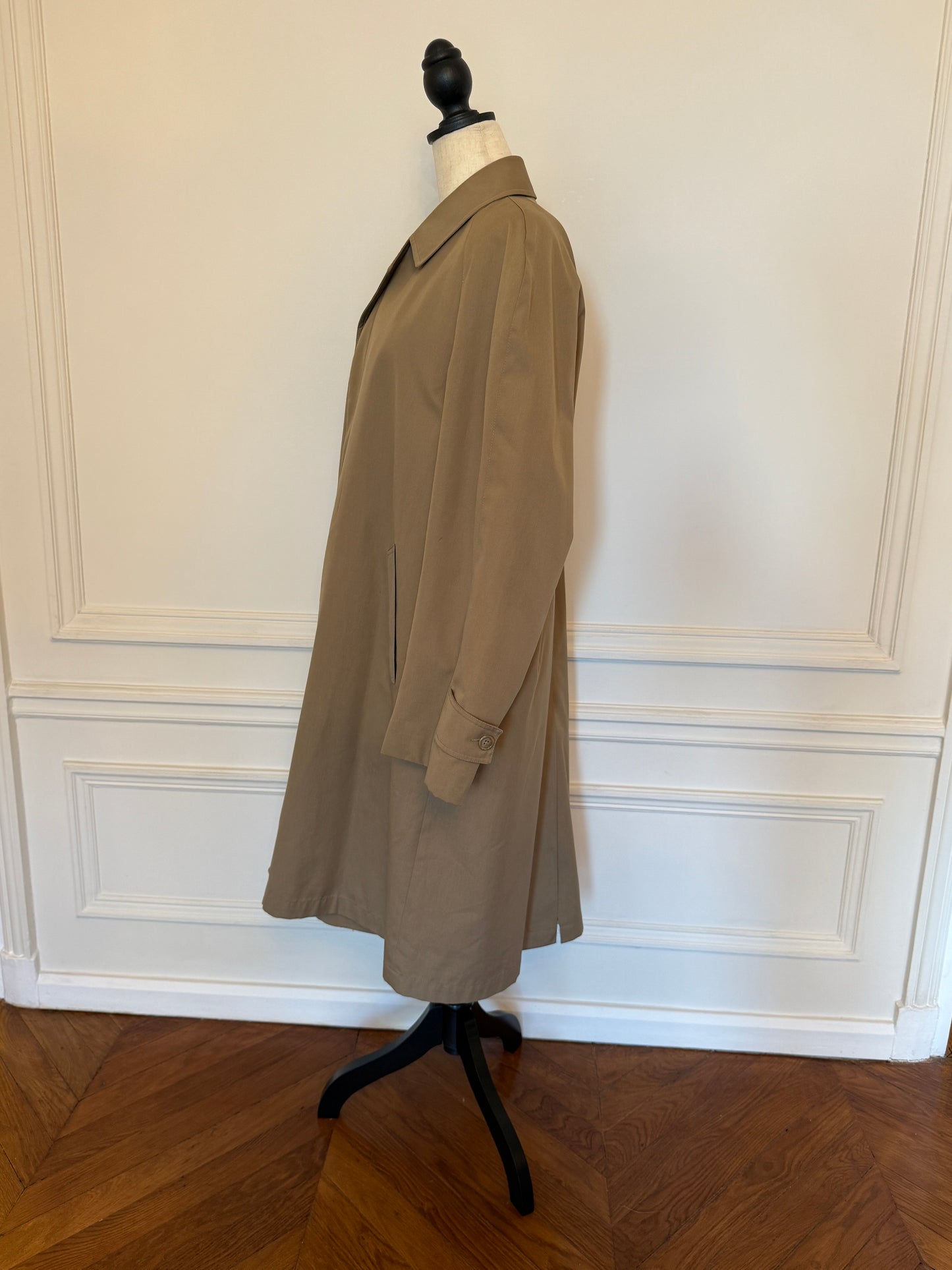 Camel Gabardine Maxi Trench