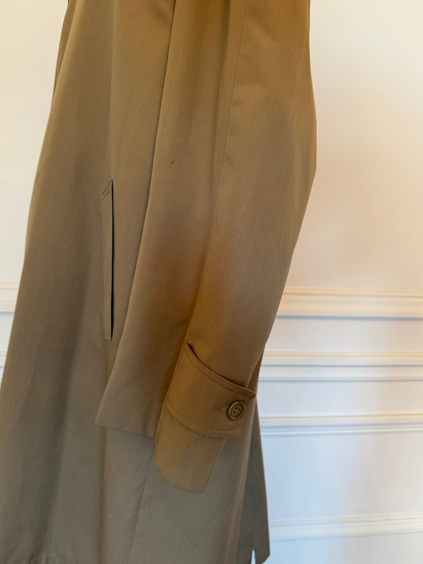 Camel Gabardine Maxi Trench