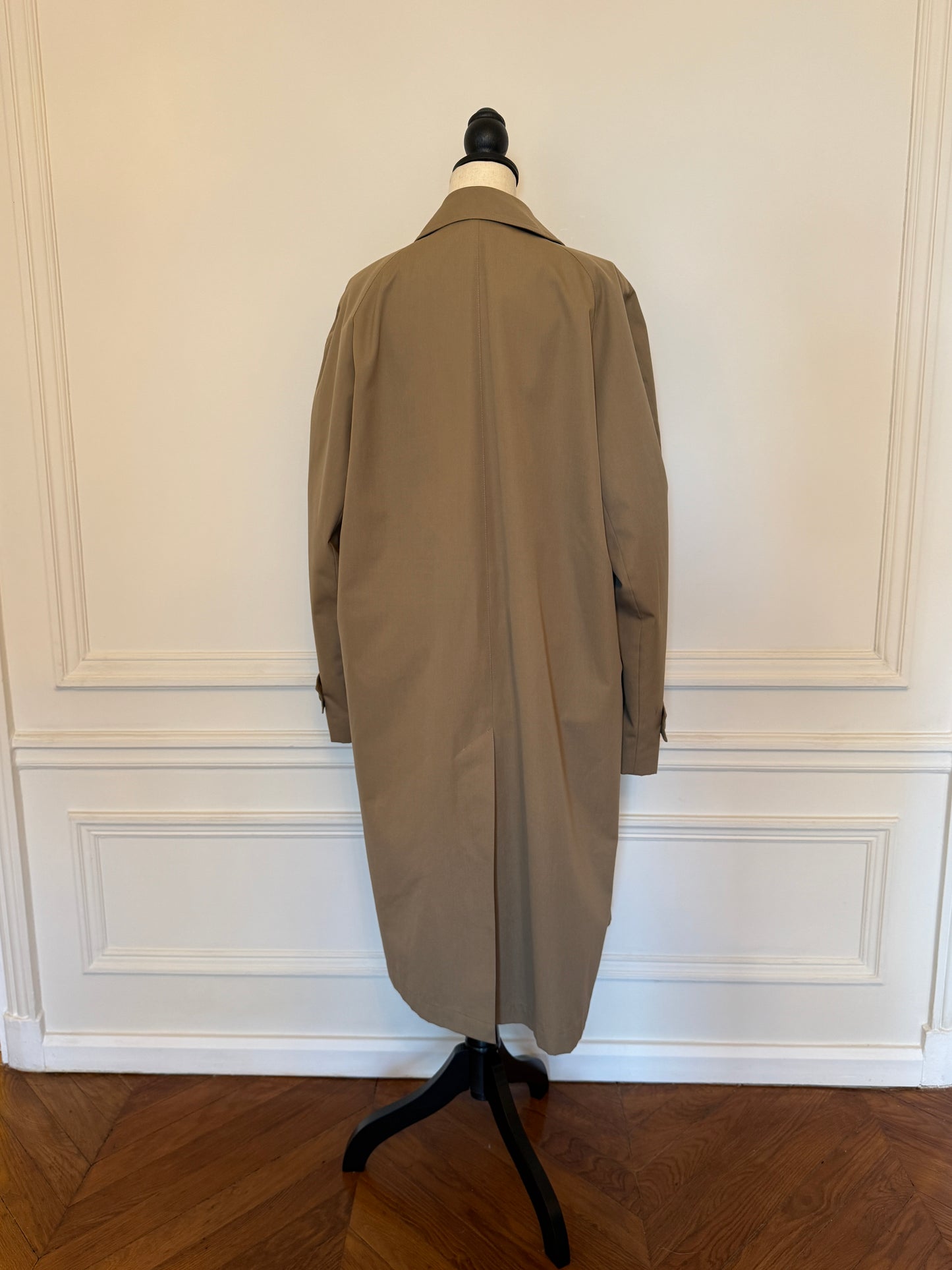 Camel Gabardine Maxi Trench