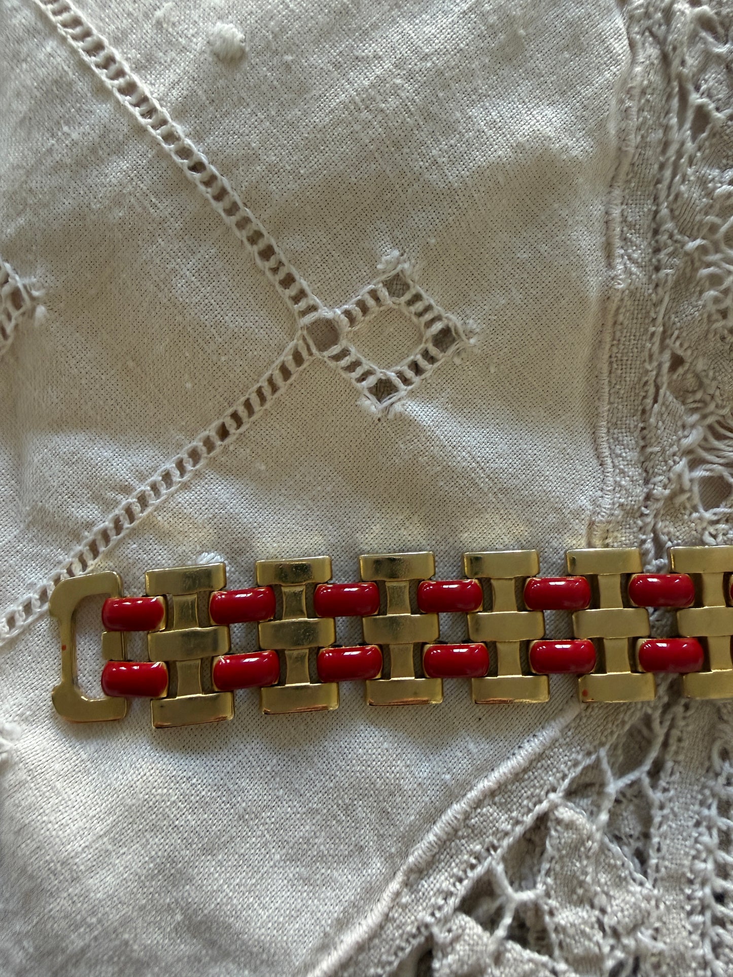 Link Red Enamel Bracelet