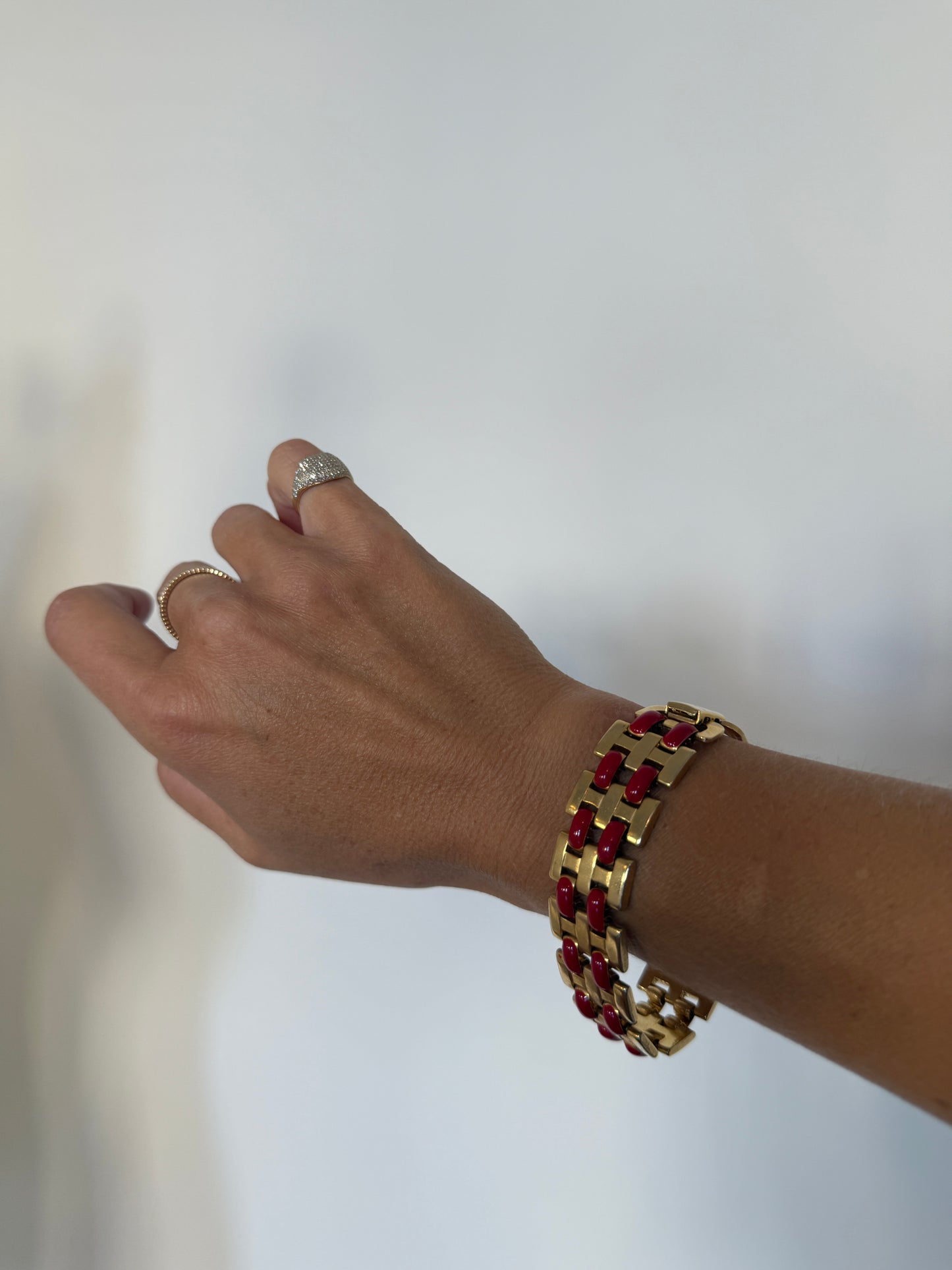 Link Red Enamel Bracelet