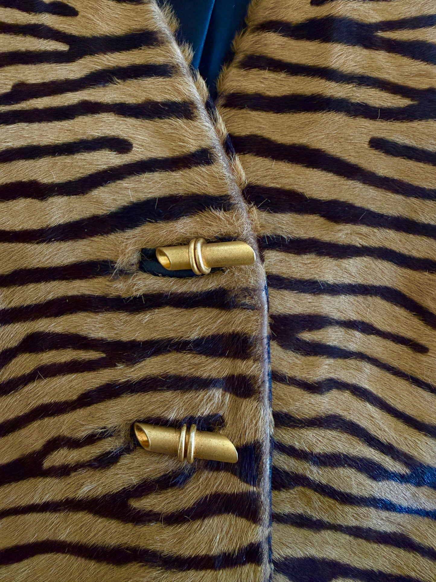Tiger Print Pony Hair Vest