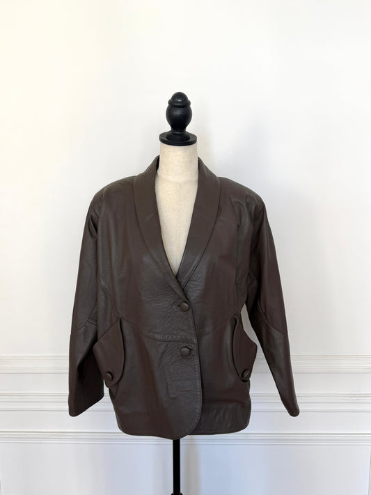 Taupe Leather Jacket