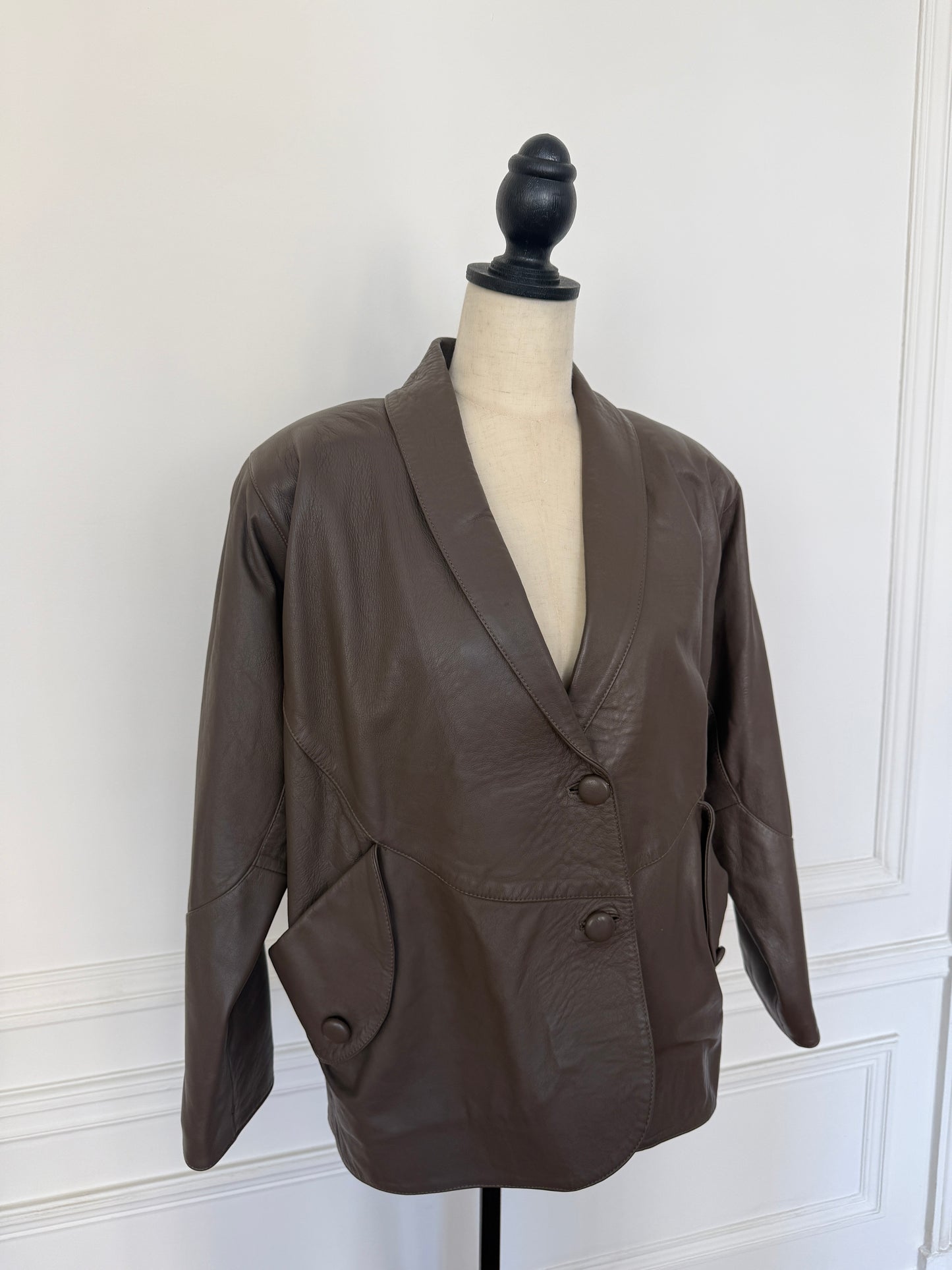 Taupe Leather Jacket