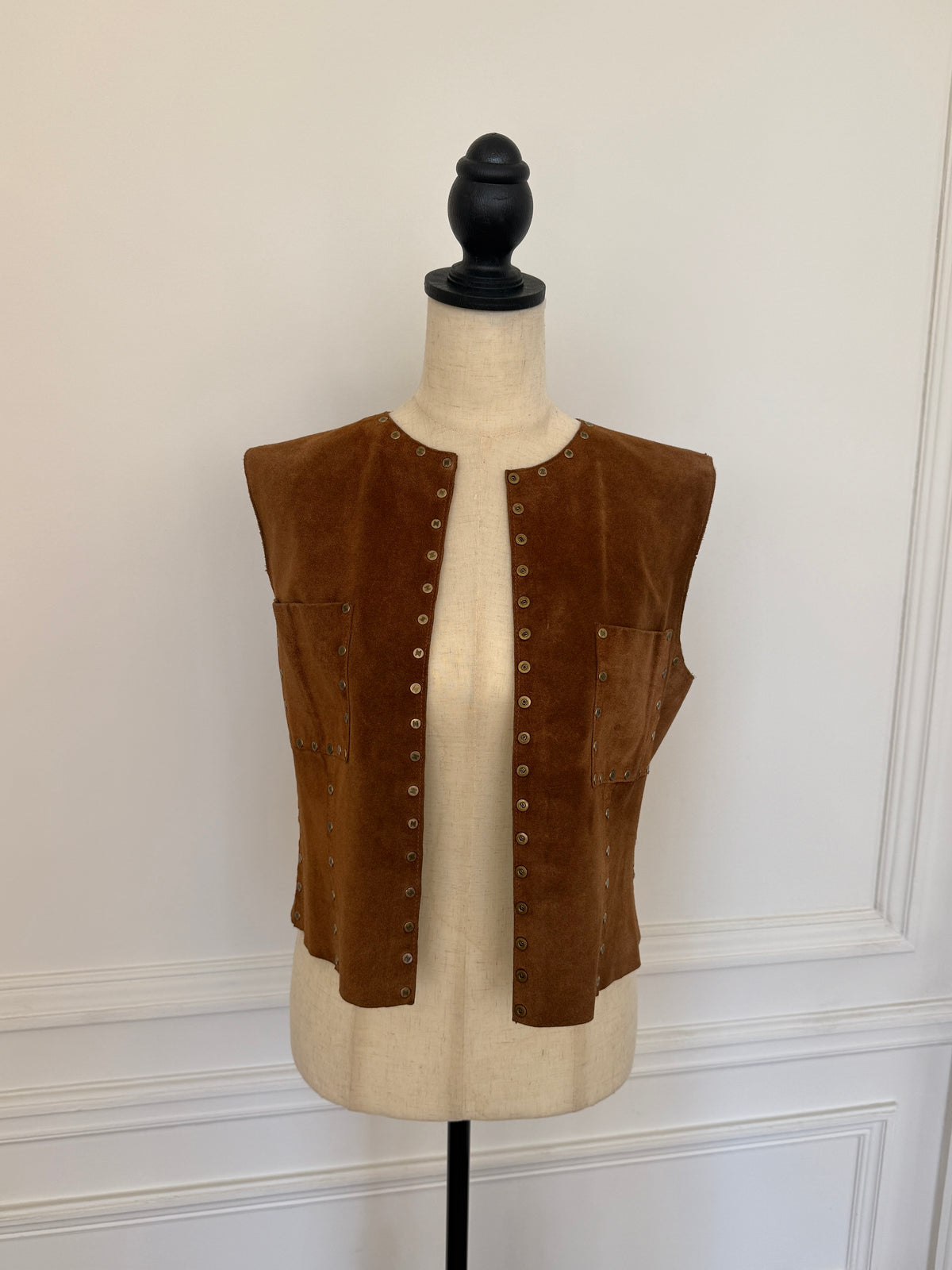 Celine Logo Suede Vest