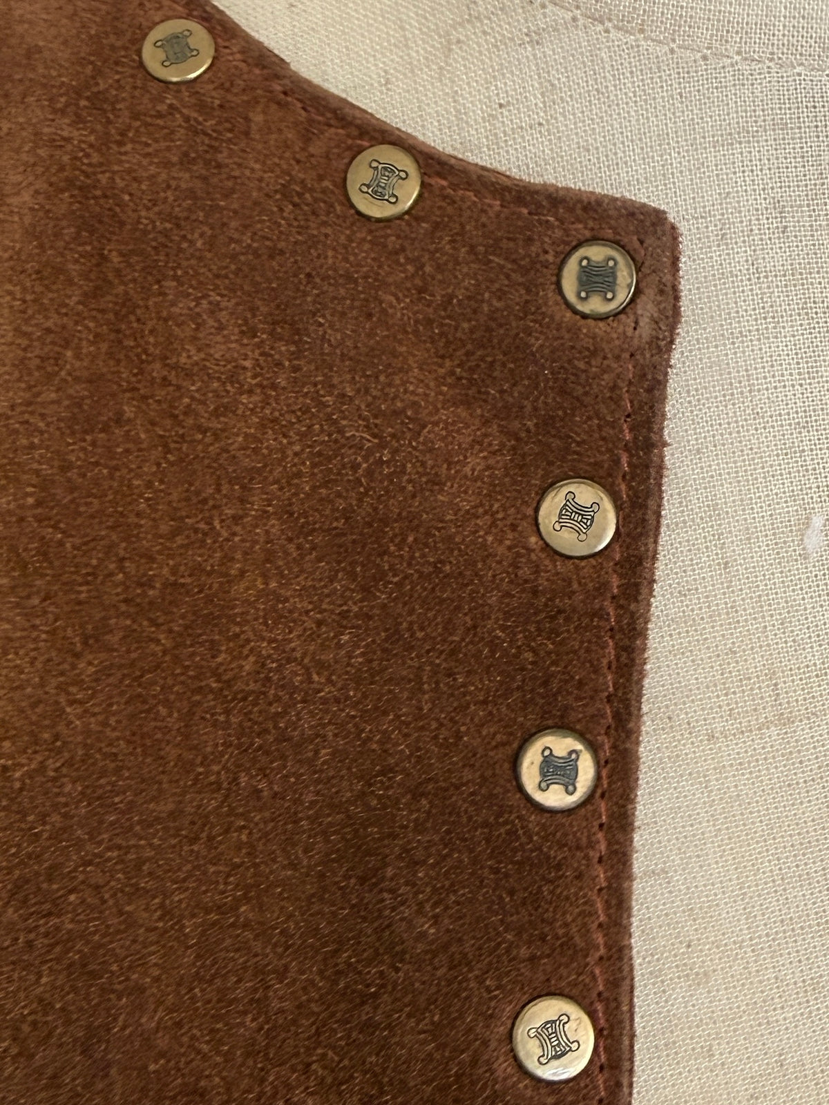 Celine Logo Suede Vest