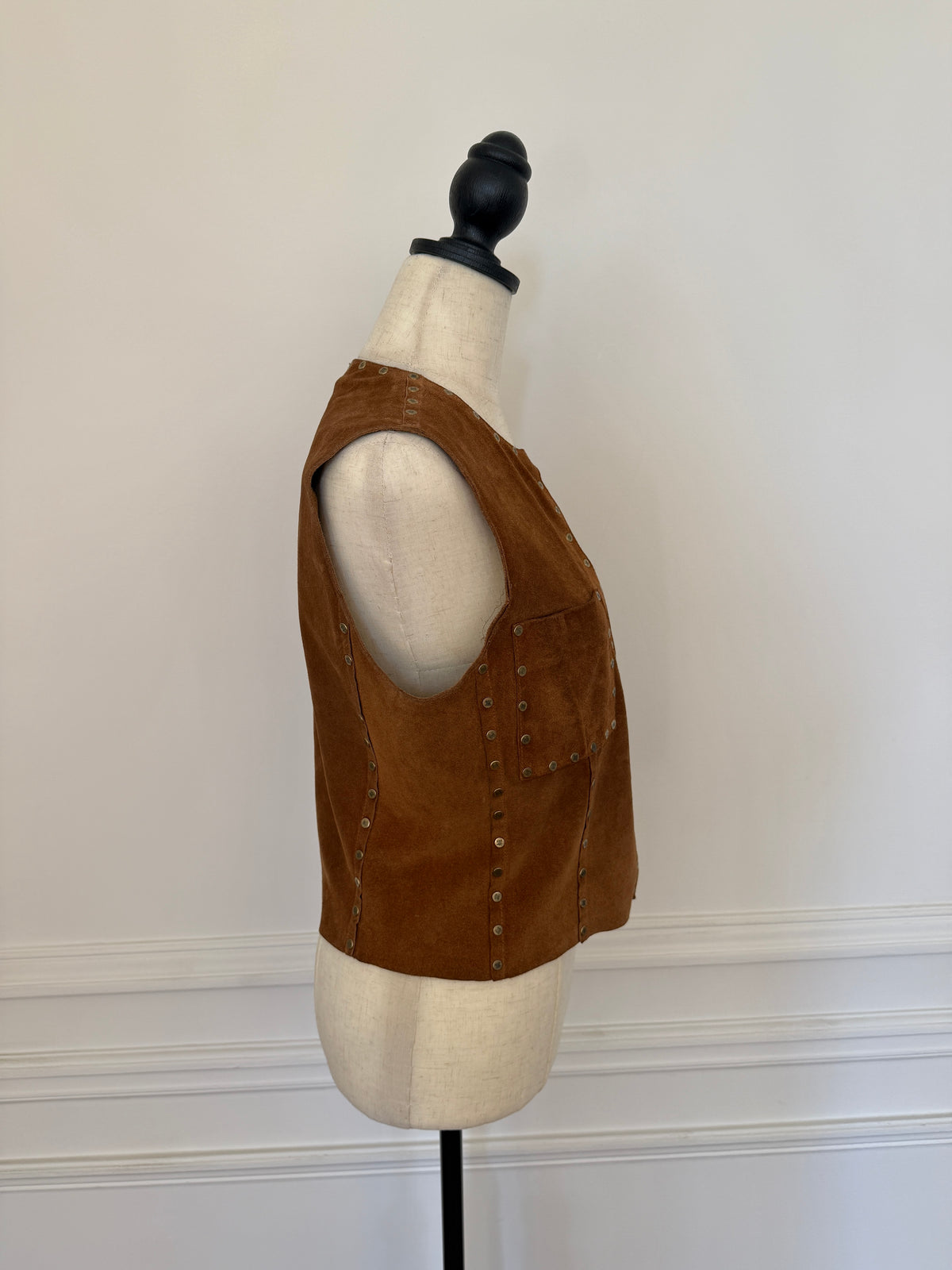 Celine Logo Suede Vest
