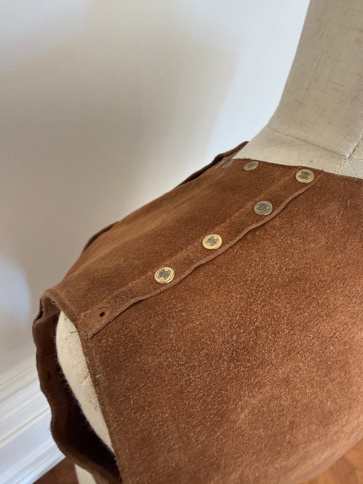 Celine Logo Suede Vest