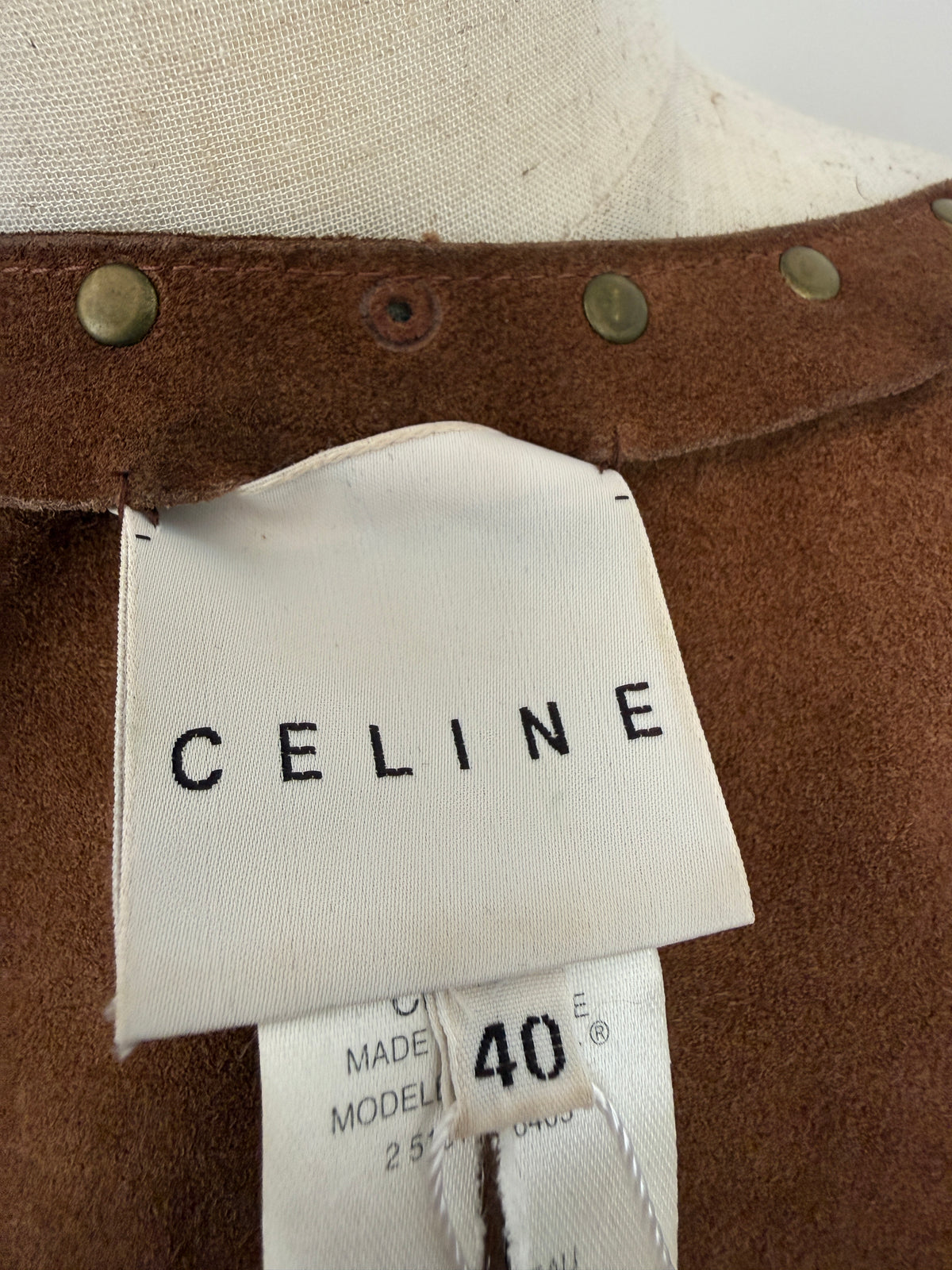 Celine Logo Suede Vest