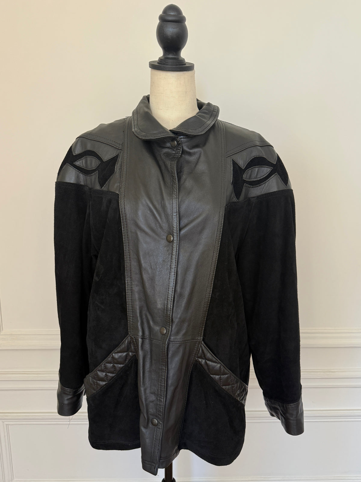 Leather and Suede Contrast Jacket