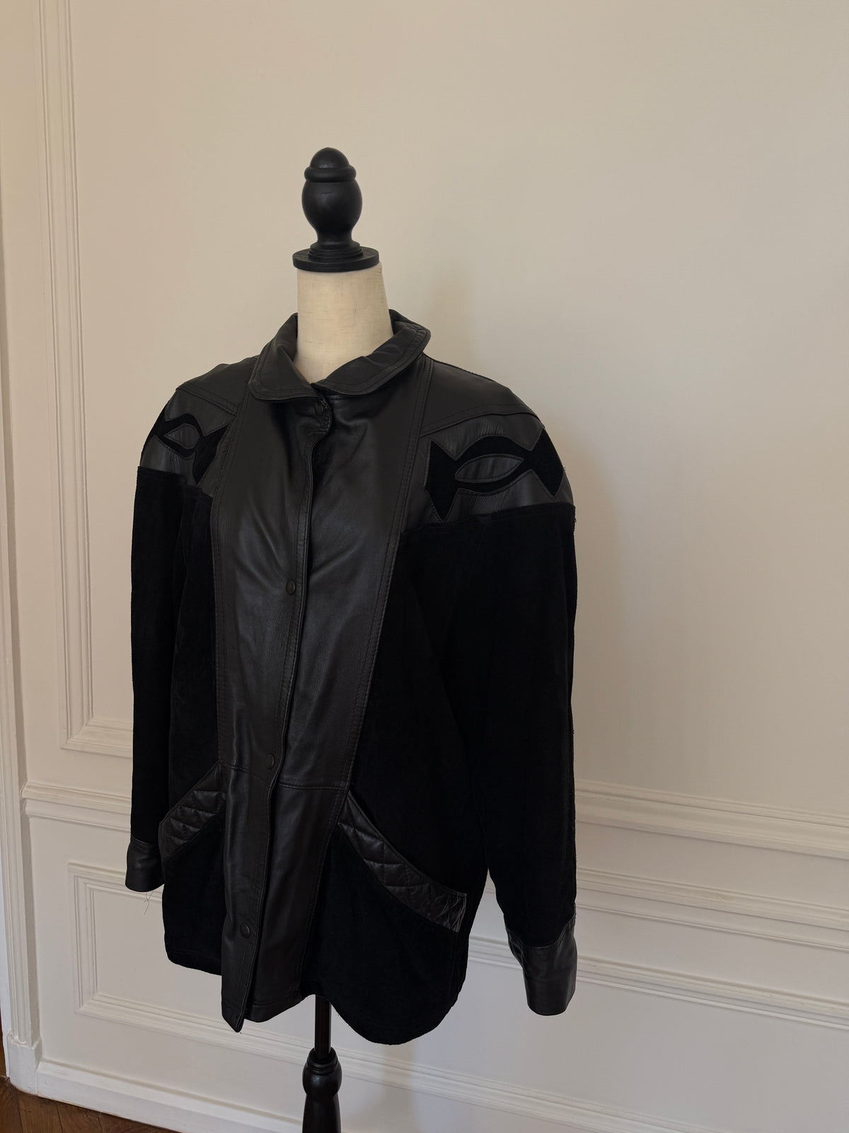 Leather and Suede Contrast Jacket