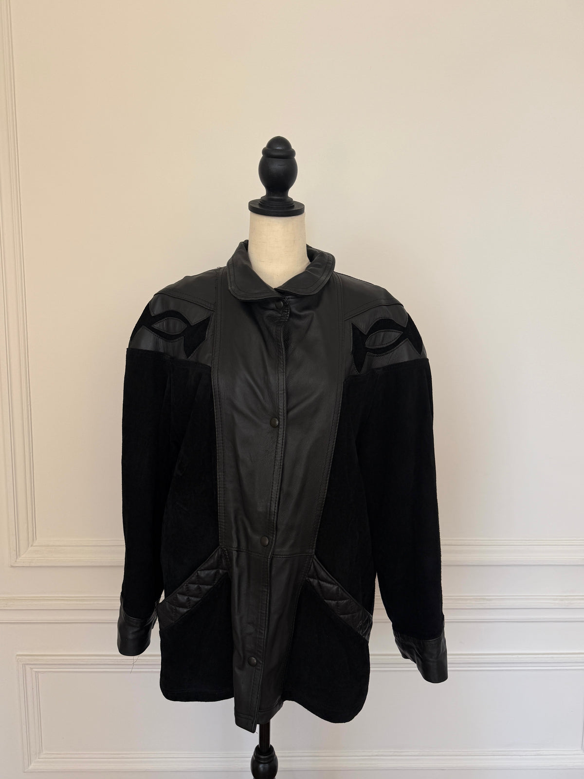 Leather and Suede Contrast Jacket