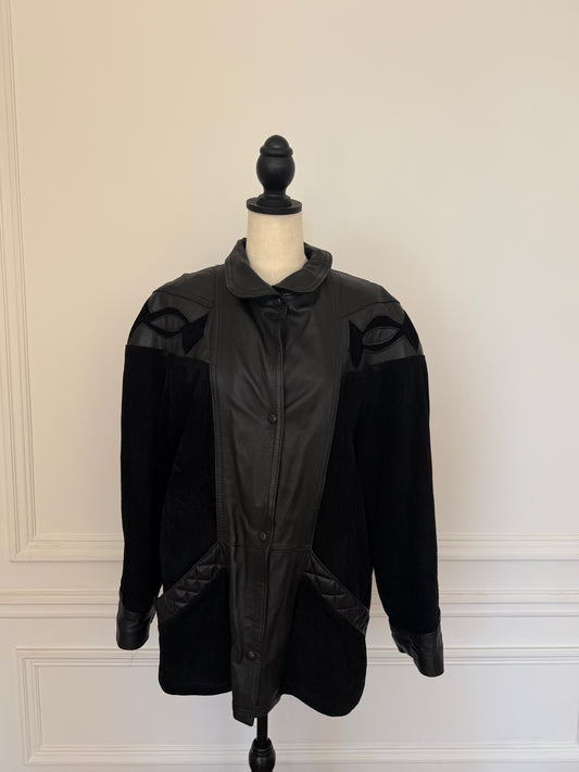Leather and Suede Contrast Jacket
