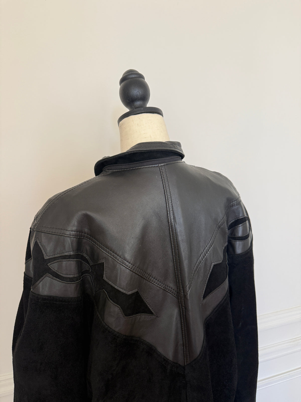 Leather and Suede Contrast Jacket