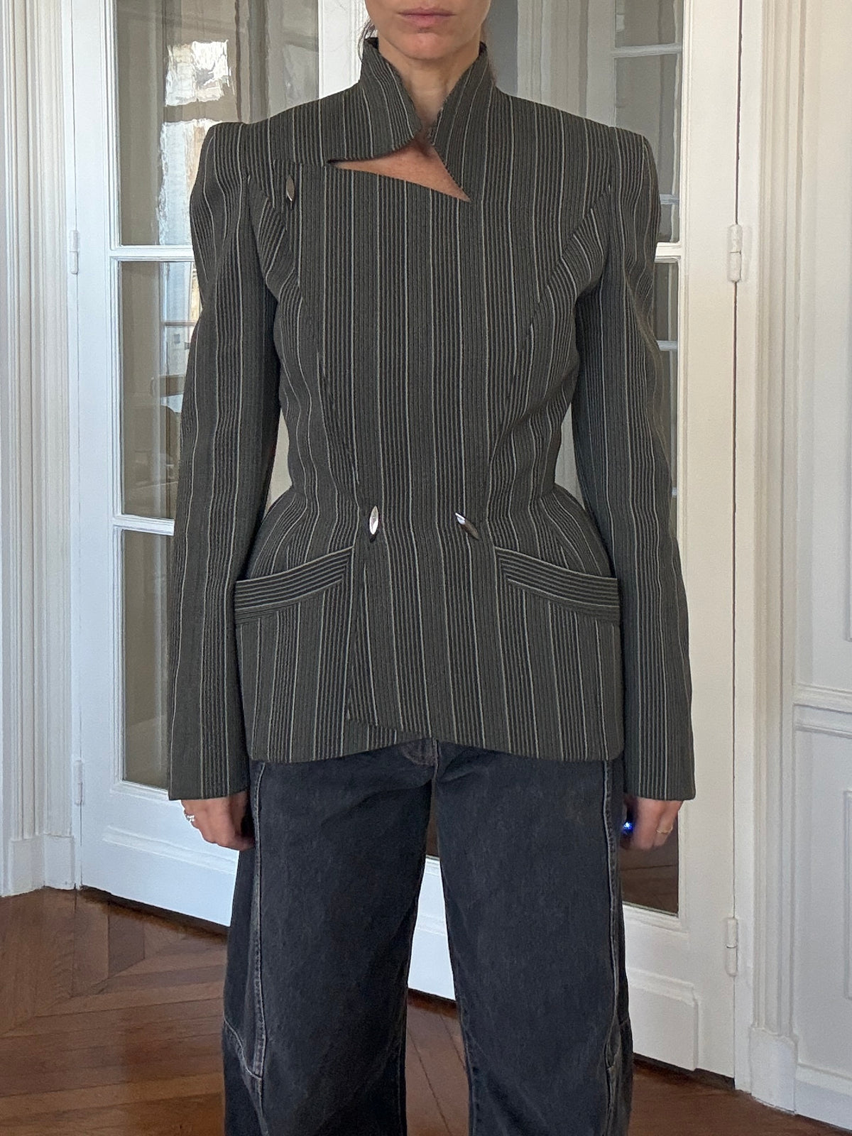 Pinstripe Mugler Blazer