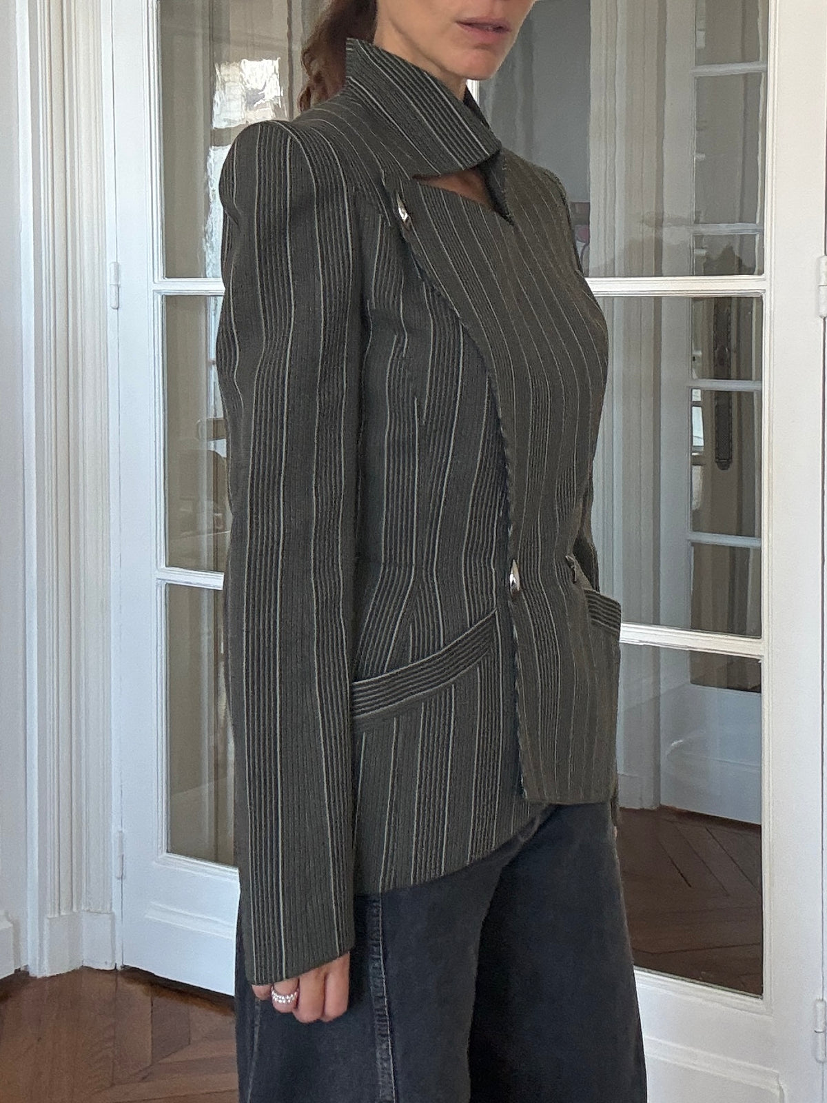 Pinstripe Mugler Blazer