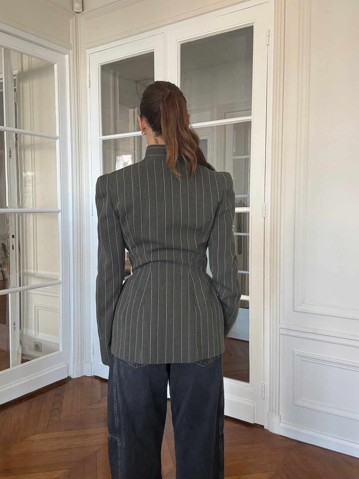 Pinstripe Mugler Blazer