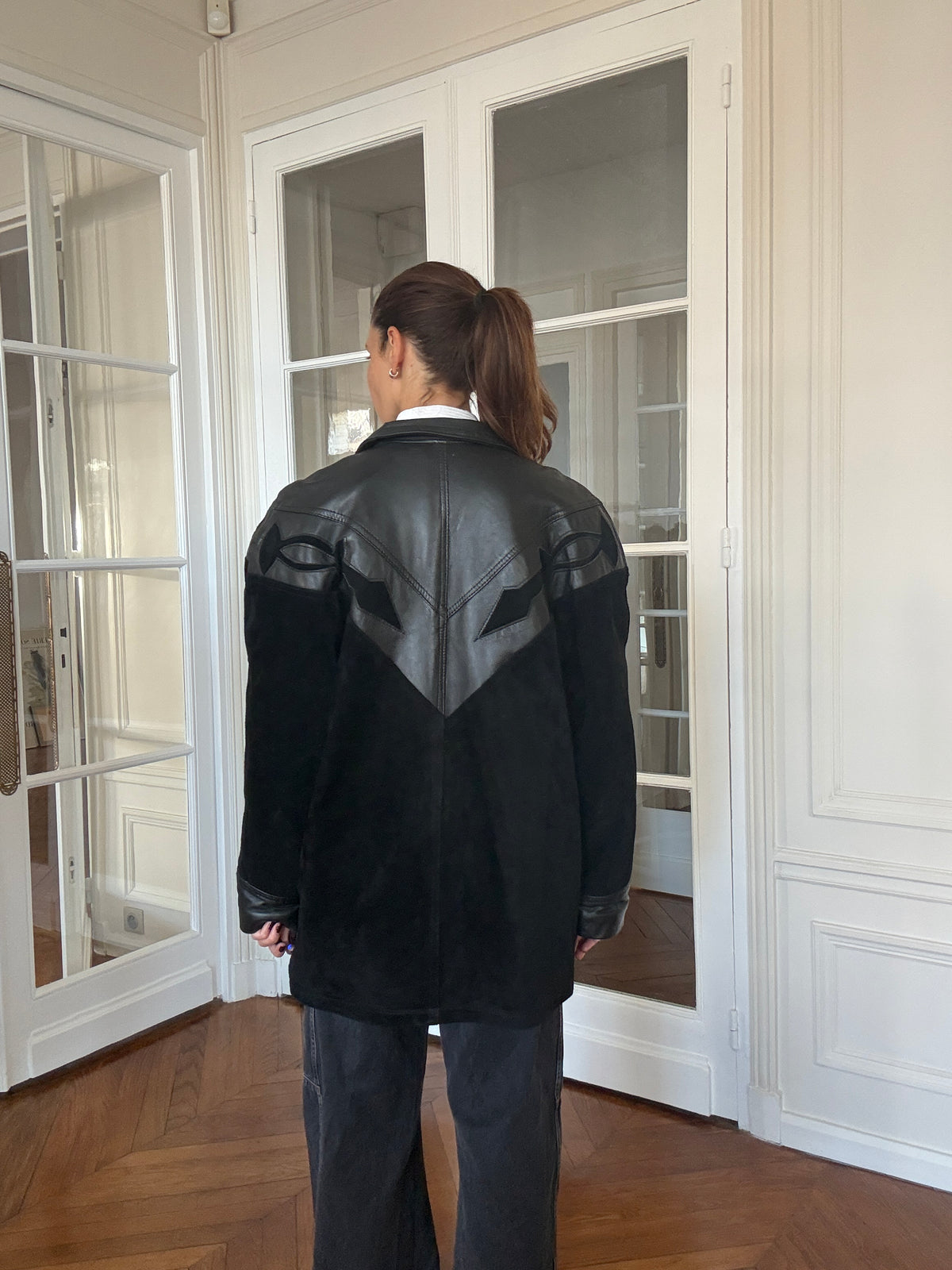 Leather and Suede Contrast Jacket