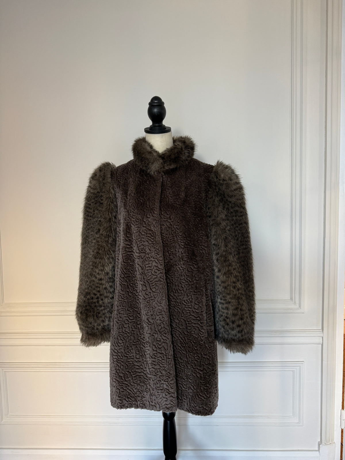 Taupe Faux Fur Coat