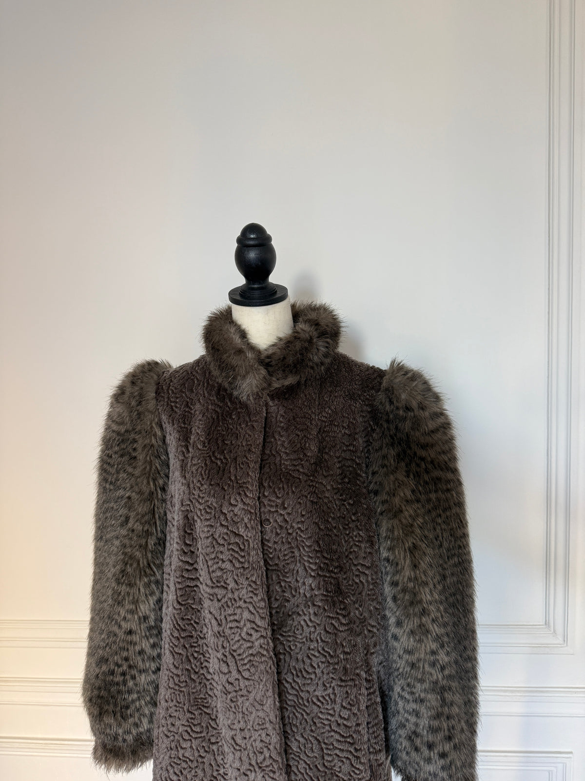 Taupe Faux Fur Coat