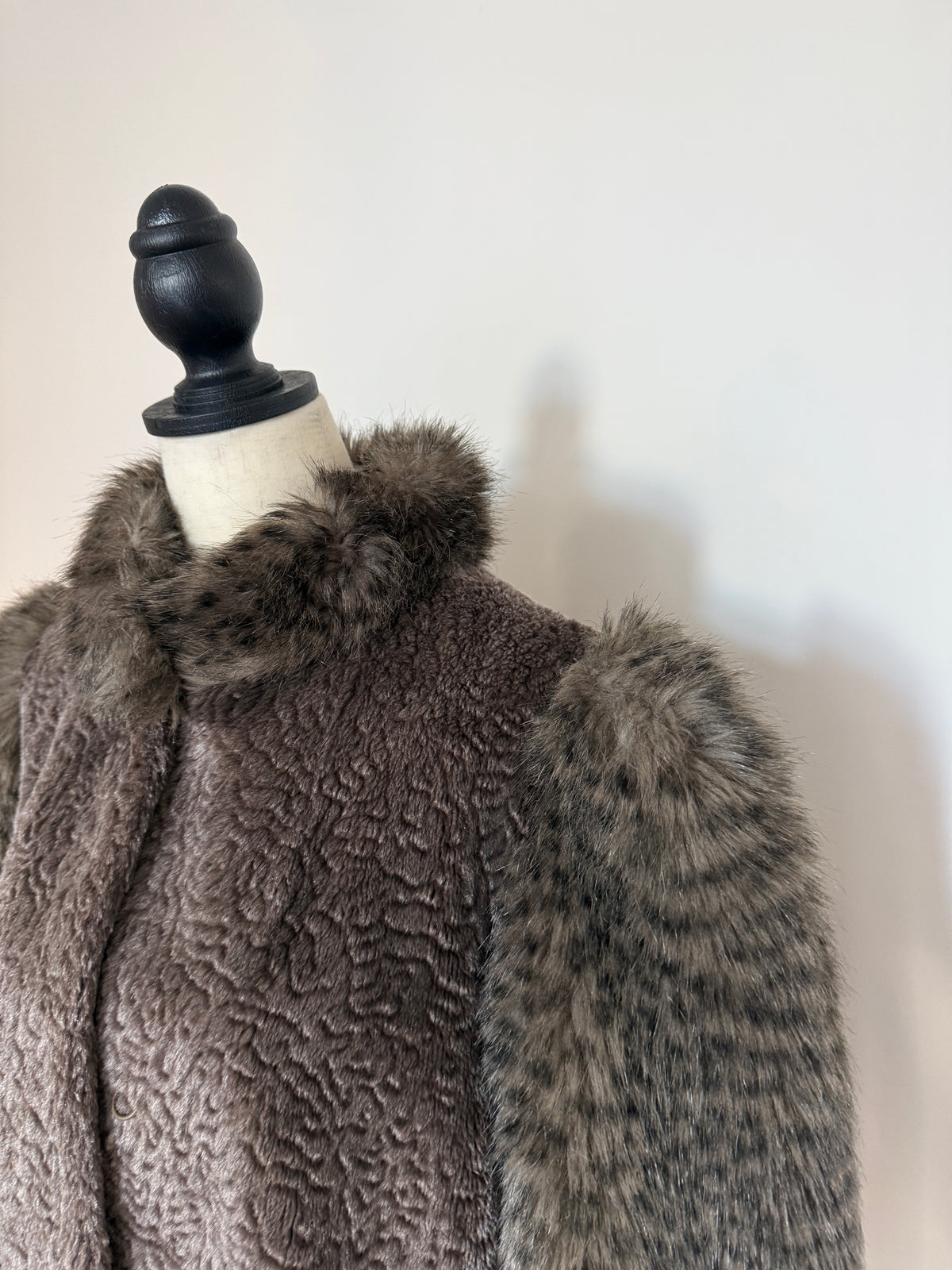 Taupe Faux Fur Coat