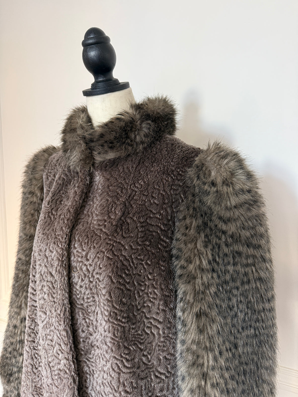 Taupe Faux Fur Coat