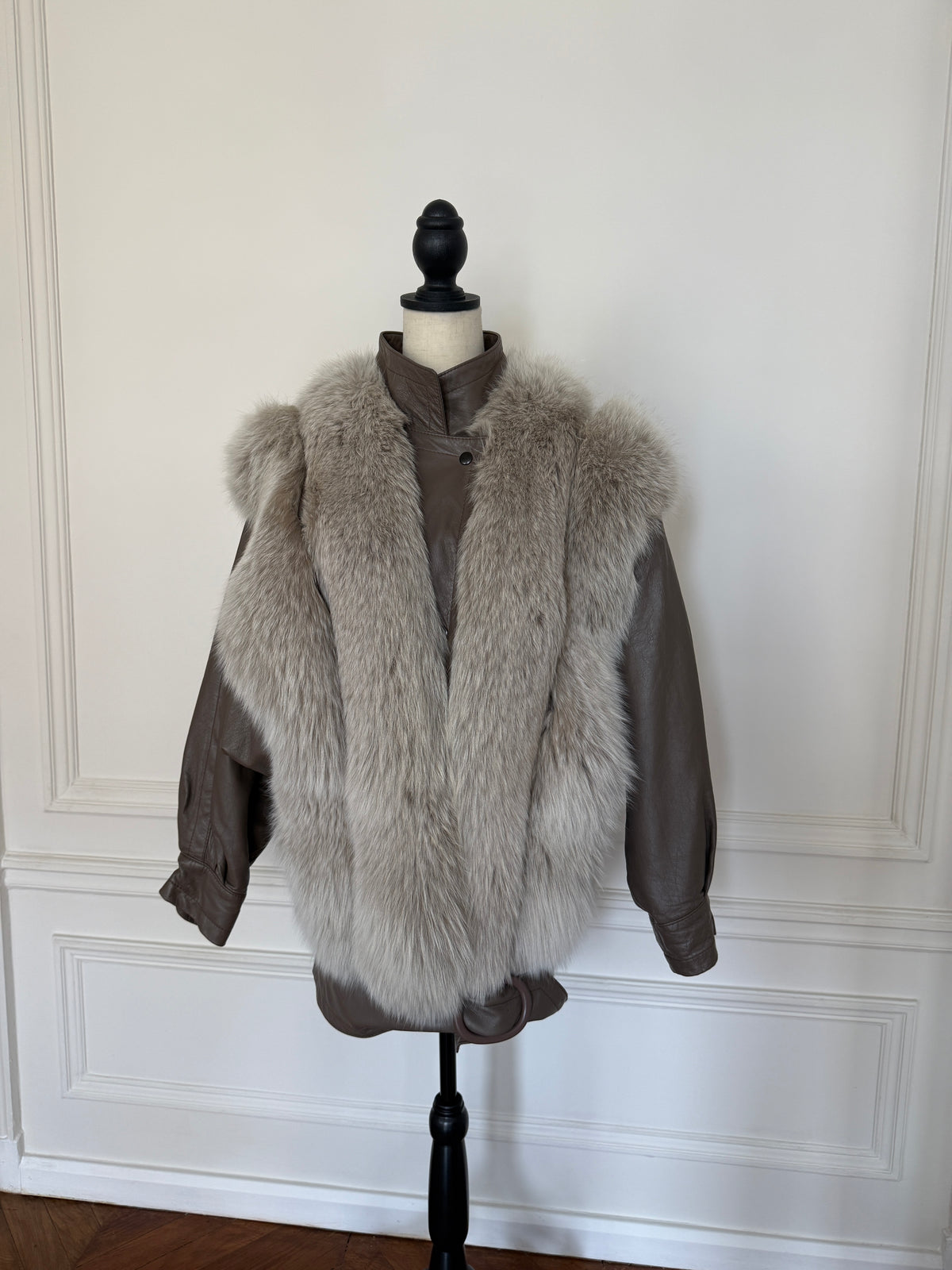 Leather and Silver Fox Jacket