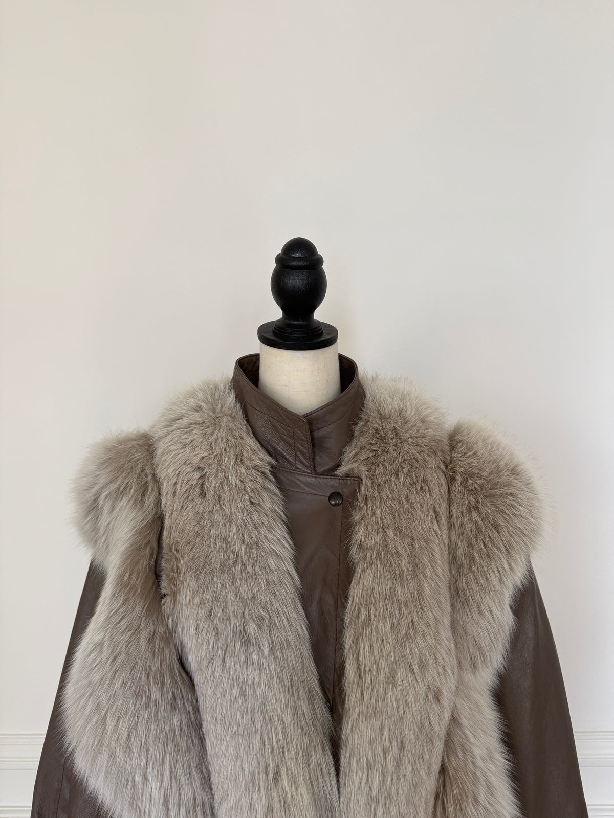Leather and Silver Fox Jacket