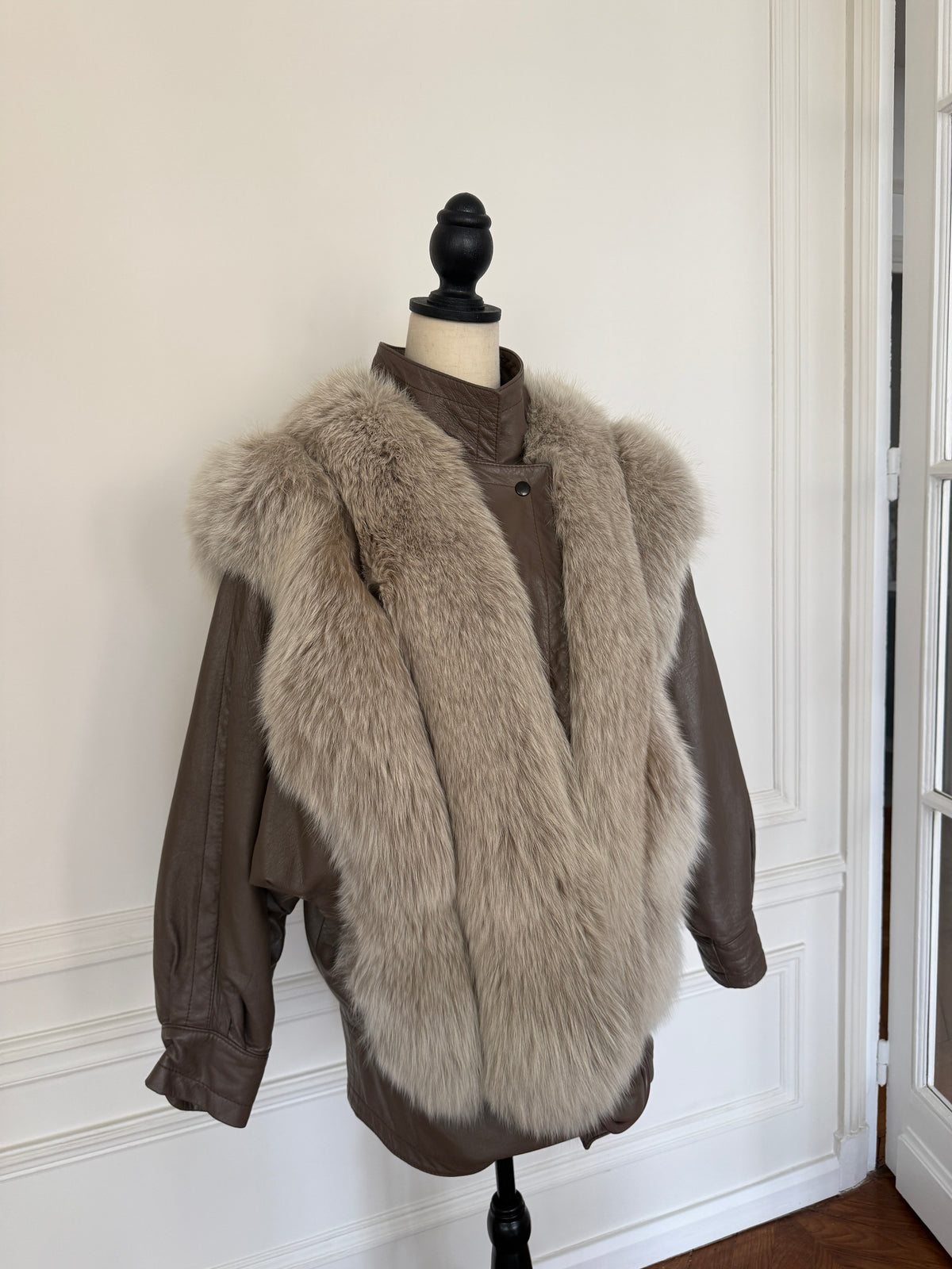 Leather and Silver Fox Jacket