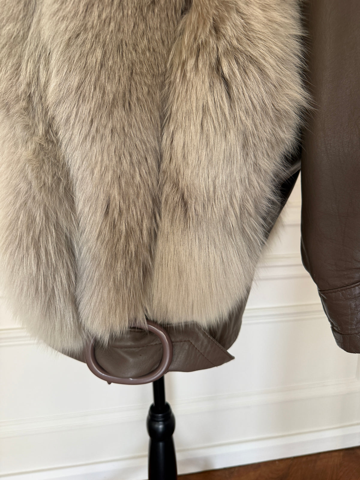 Leather and Silver Fox Jacket