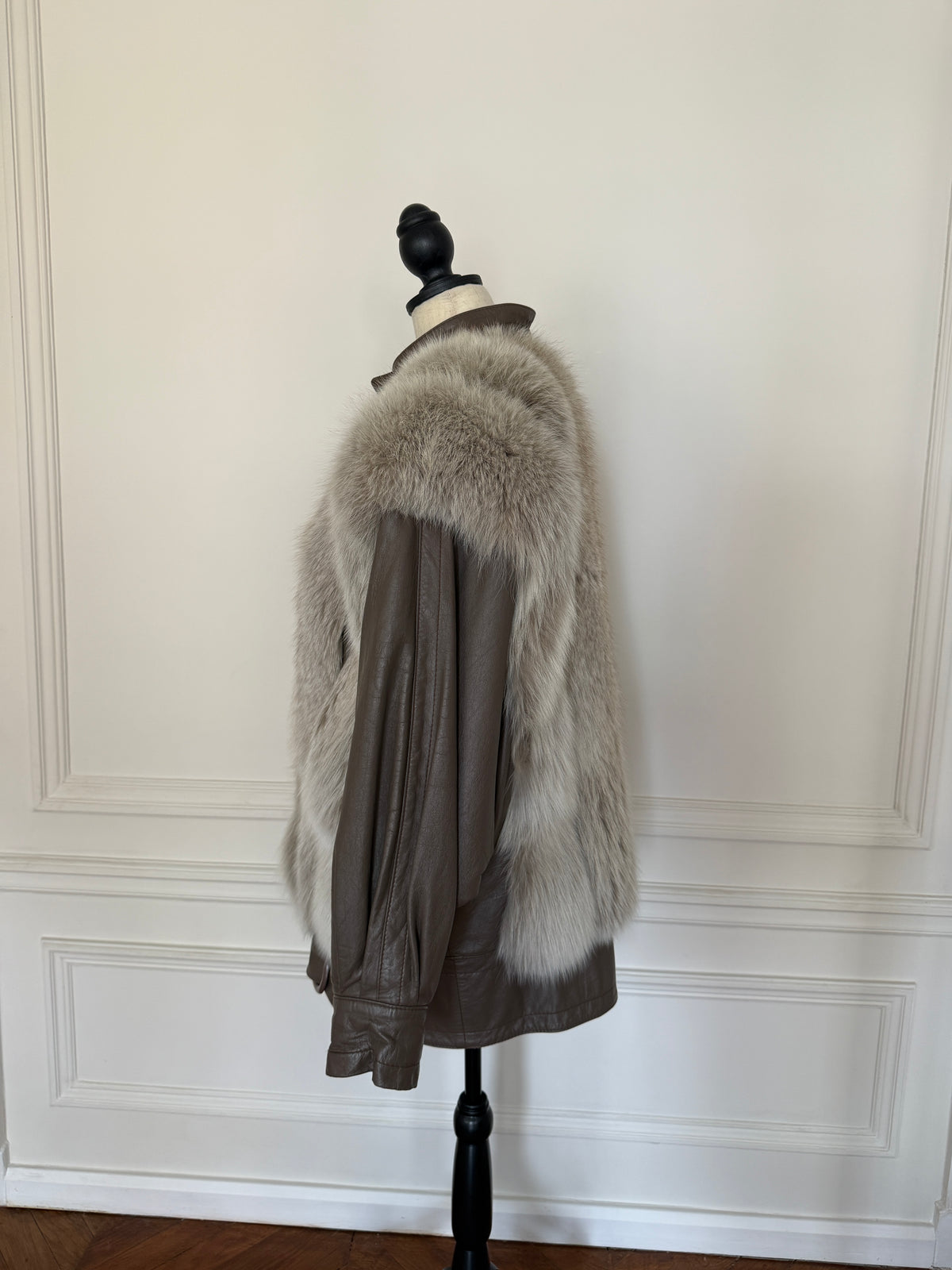 Leather and Silver Fox Jacket