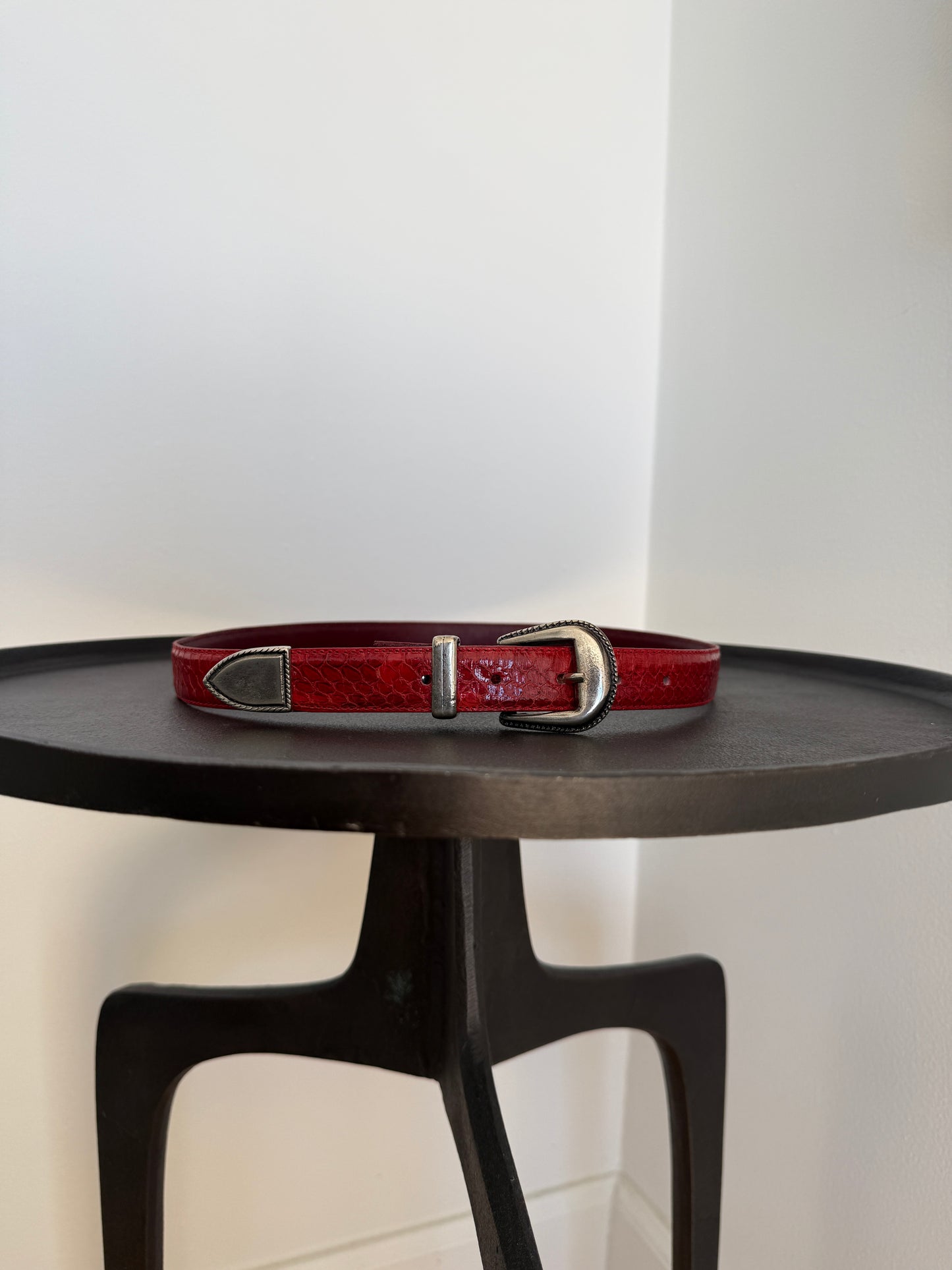 Red Snakeskin Belt