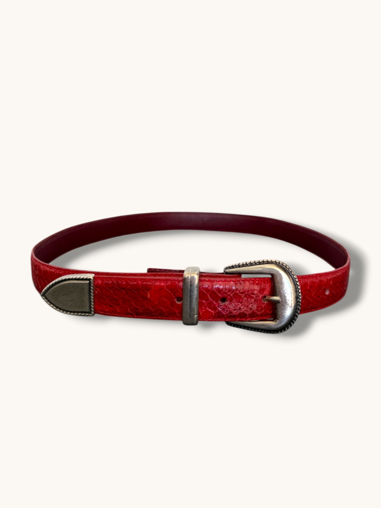 Red Snakeskin Belt