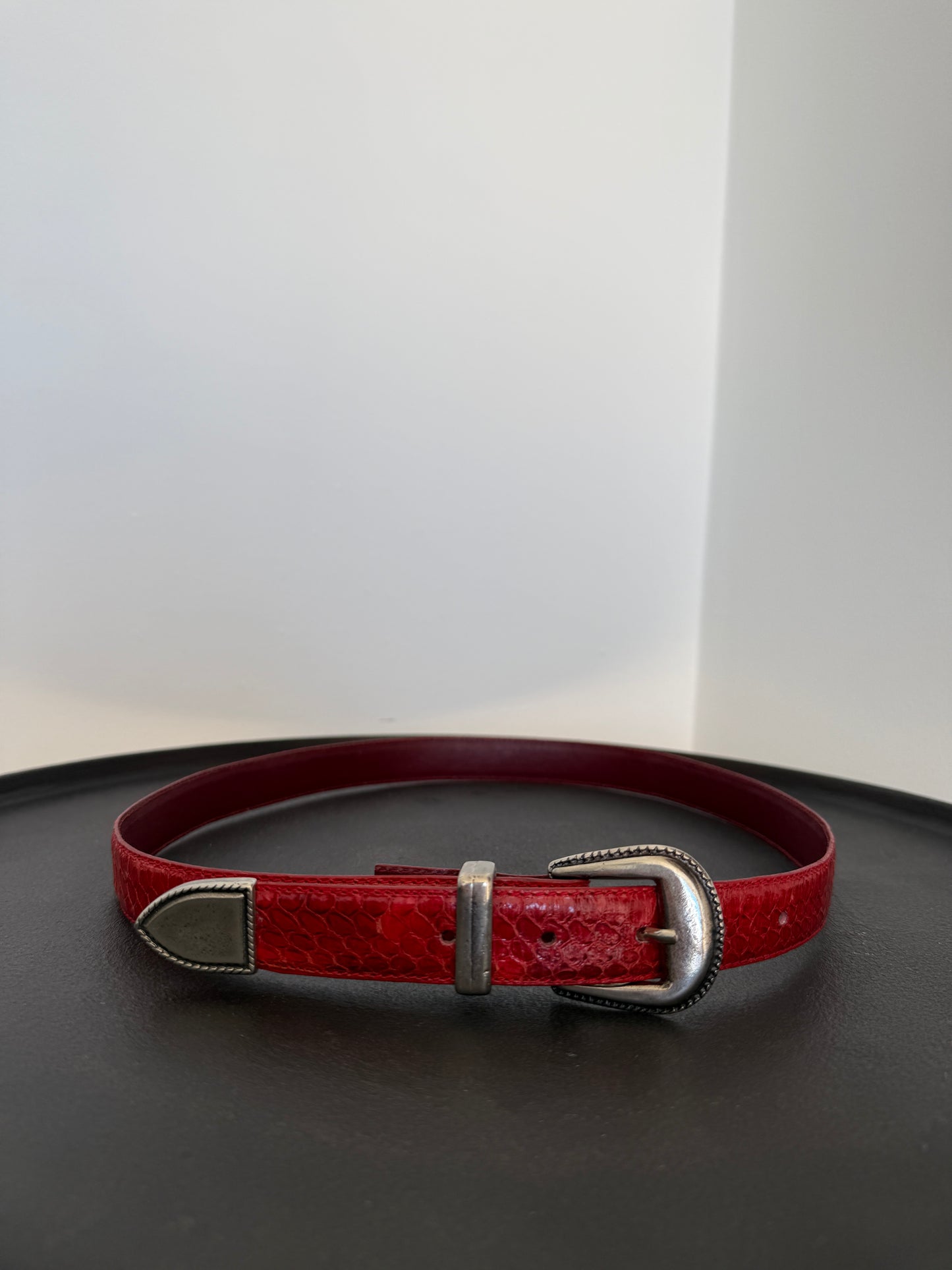 Red Snakeskin Belt