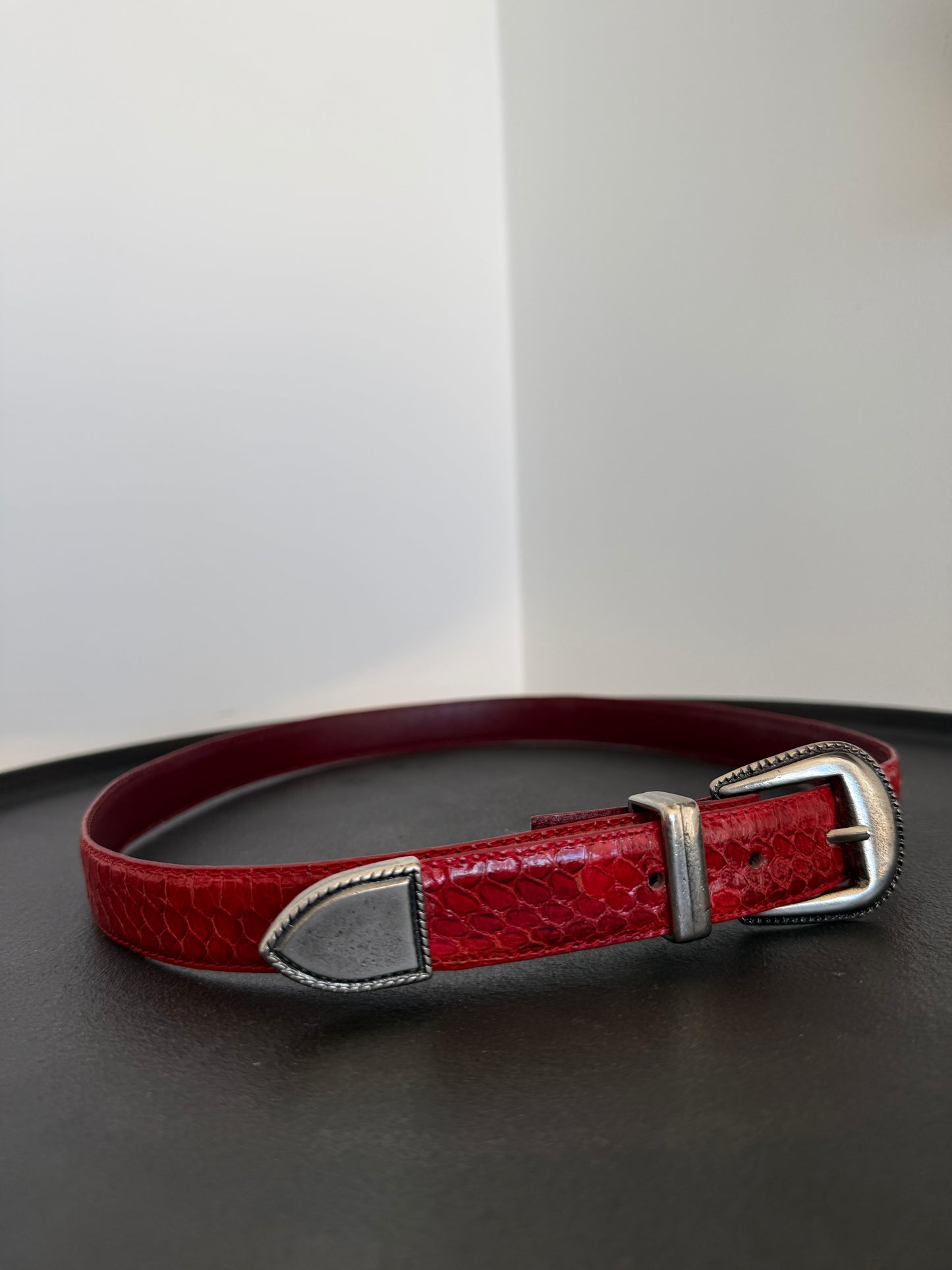 Red Snakeskin Belt